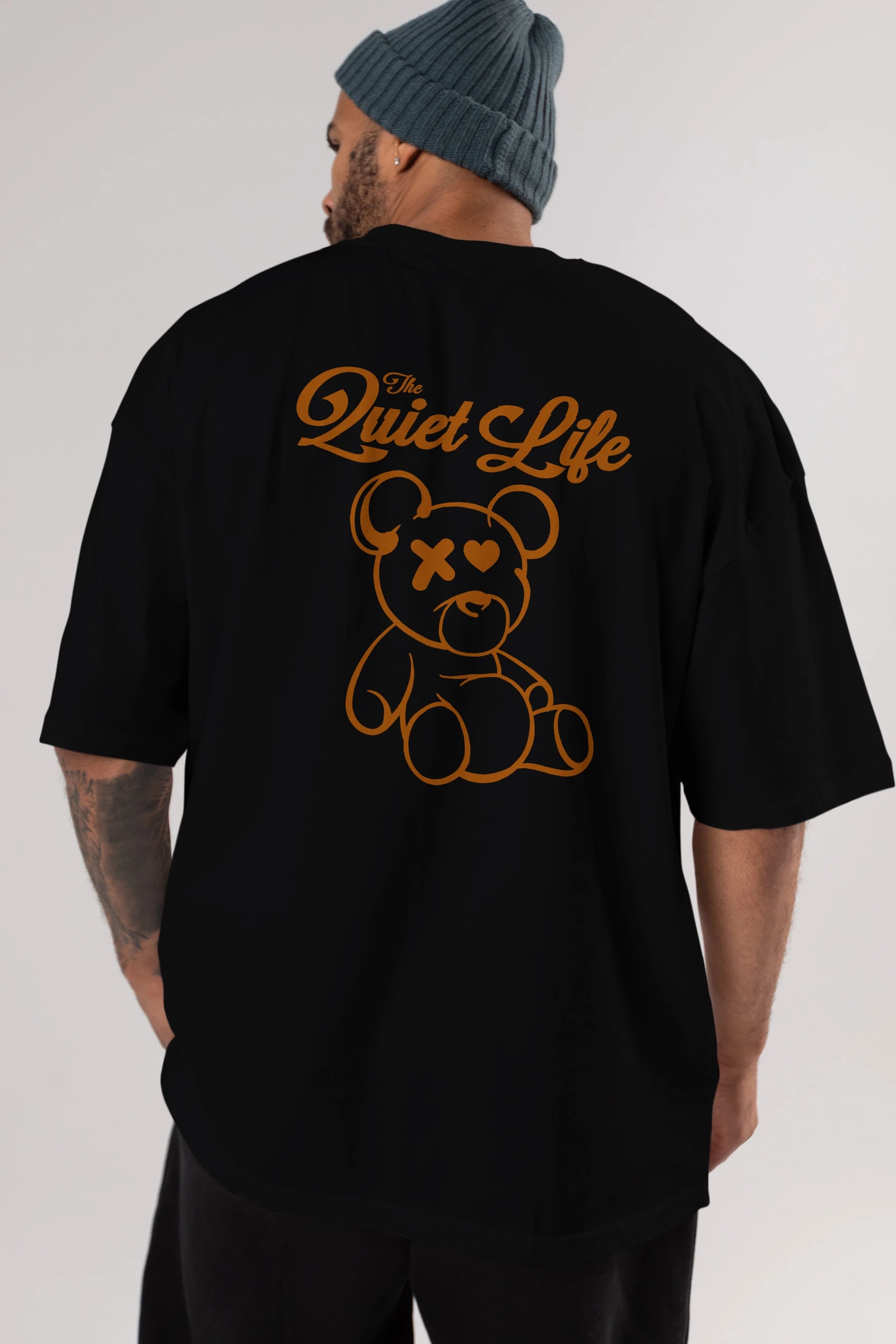 The Life Bear Arka Baskılı Oversize t-shirt Erkek Kadın Unisex