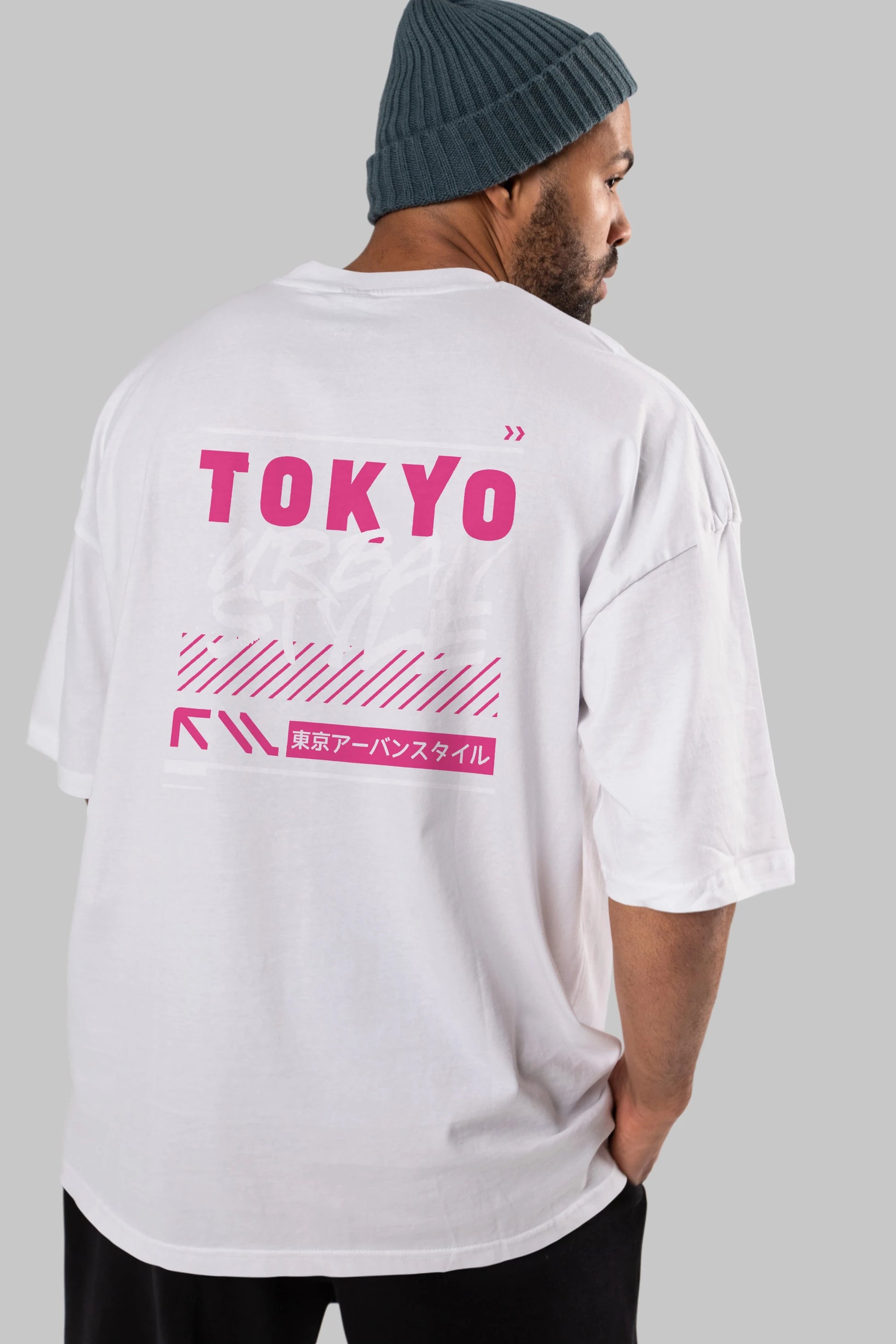 Tokyo Urban Style Arka Baskılı Oversize t-shirt Erkek Kadın Unisex