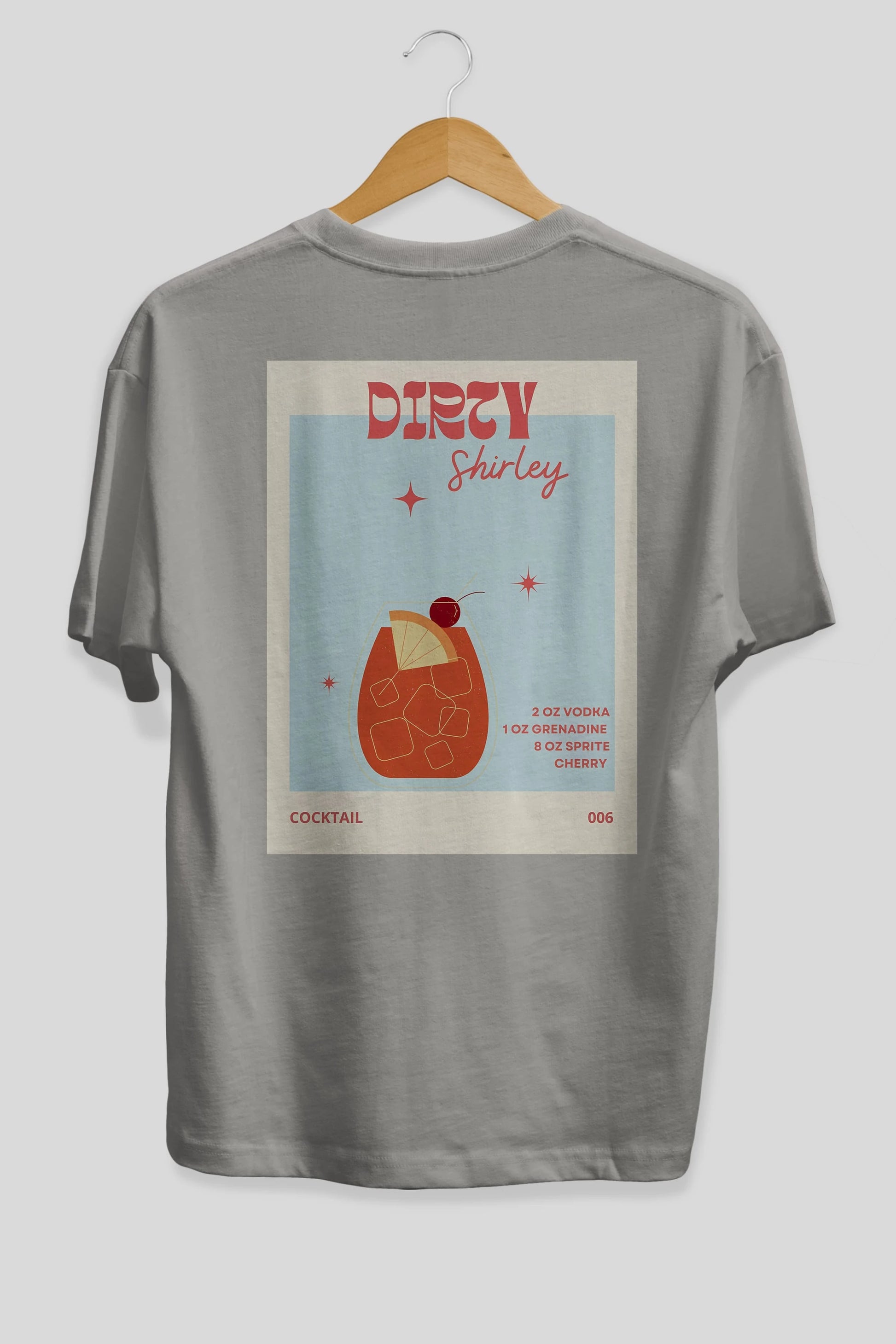 Dirty Shirley Arka Baskılı Oversize t-shirt Erkek Kadın Unisex %100 Pamuk Bisiklet Yaka tişort