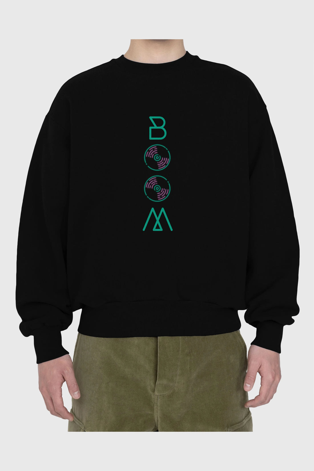 Boom Ön Baskılı Oversize Sweatshirt Erkek Kadın Unisex
