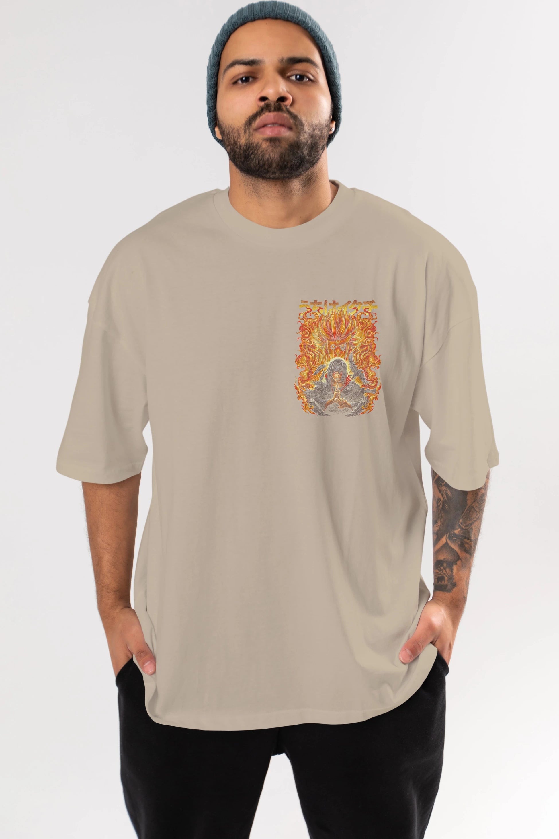 NARUTO ITACHI UCHIHA Ön Sol Baskılı Oversize t-shirt Erkek Kadın Unisex %100 Pamuk Bisiklet Yaka tişort