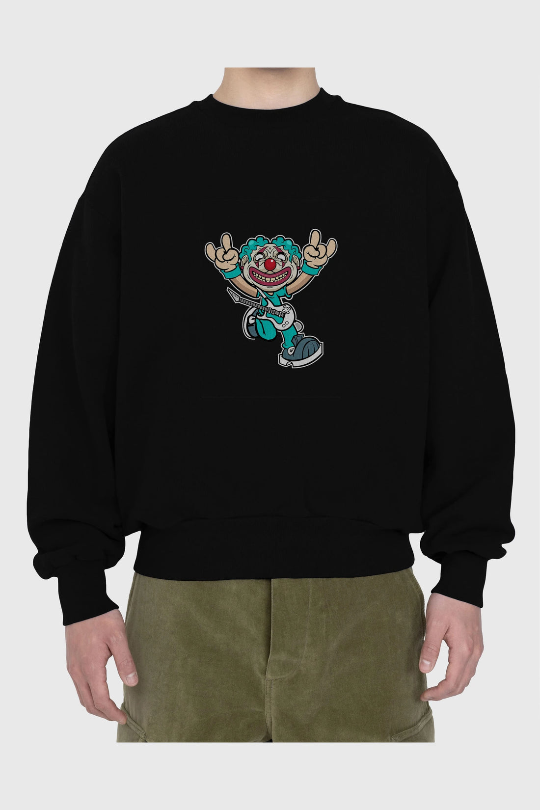 Clown Punk Ön Baskılı Oversize Sweatshirt Erkek Kadın Unisex