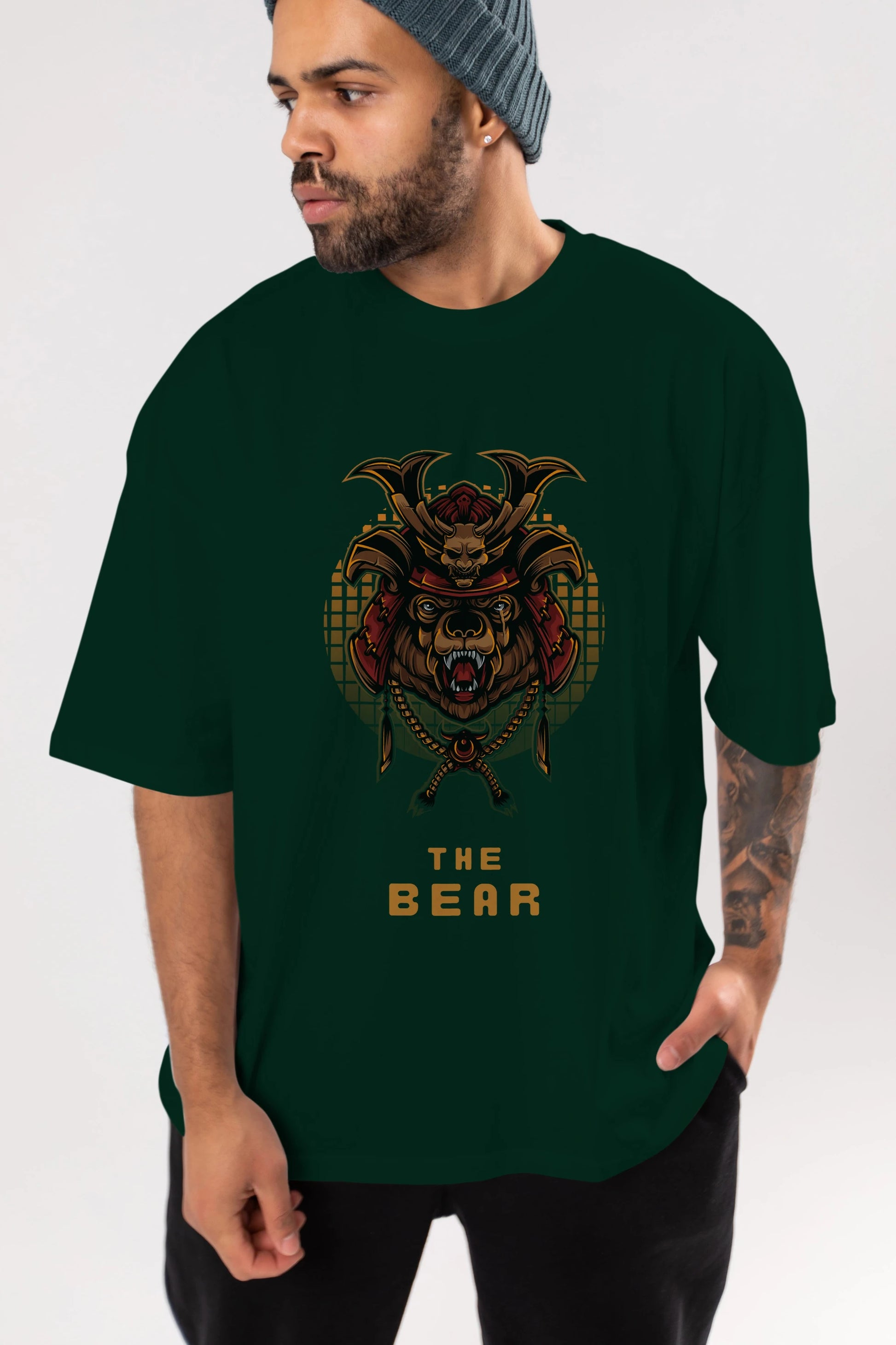 The Bear 2 Ön Baskılı Oversize t-shirt Erkek Kadın Unisex %100 Pamuk