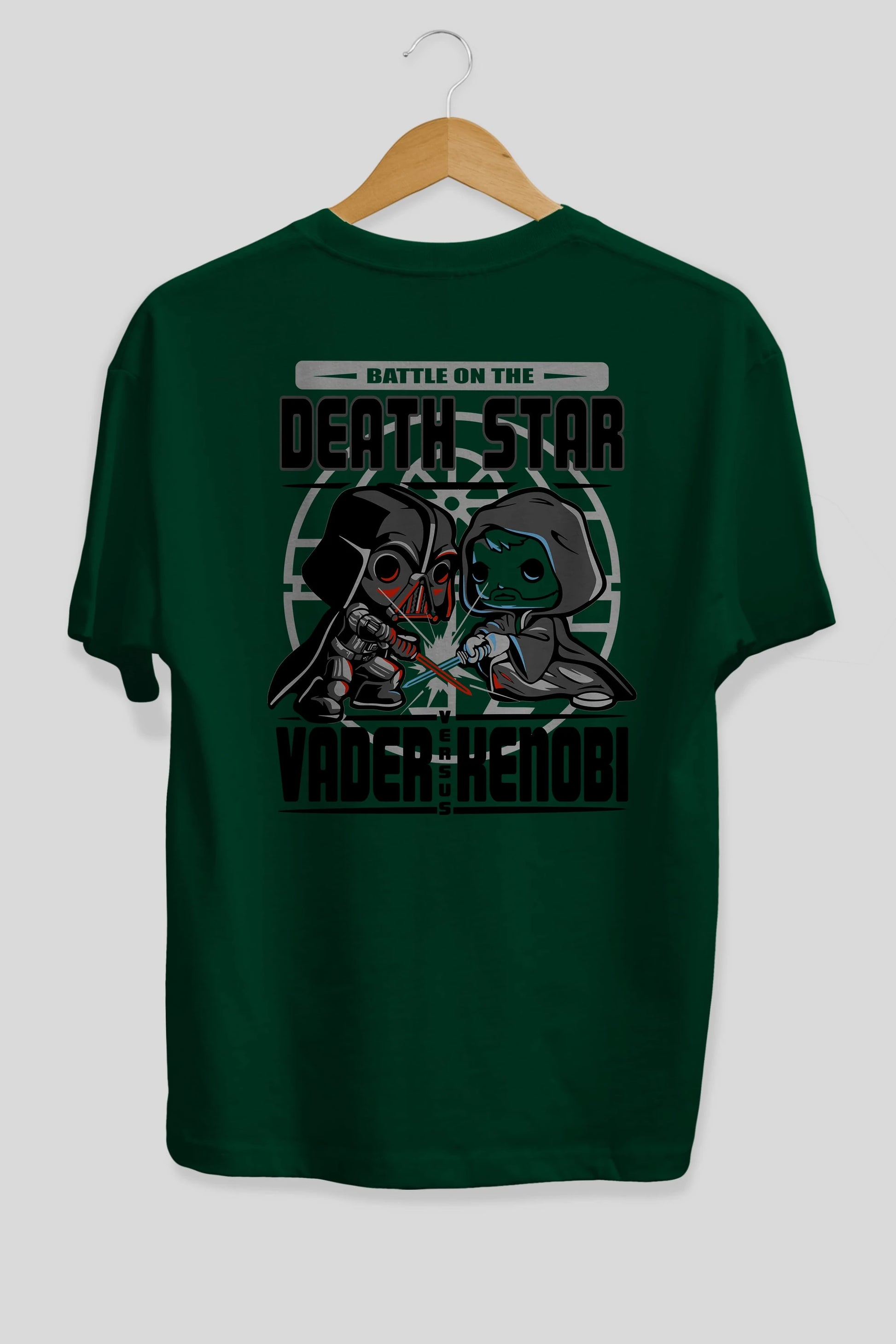 Vader Kenobi Arka Baskılı Oversize t-shirt Erkek Kadın Unisex %100 Pamuk Bisiklet Yaka tişort