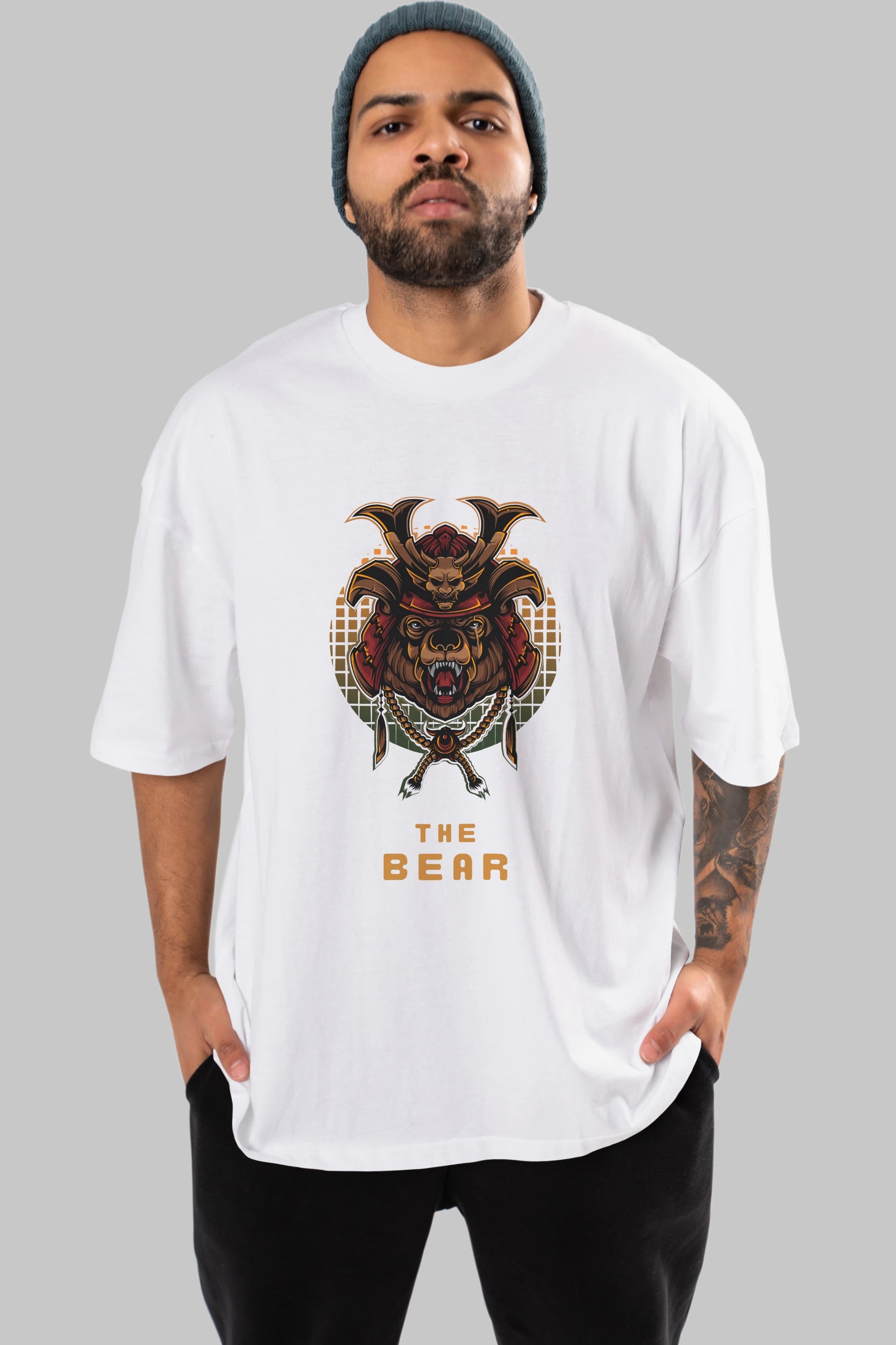 The Bear 2 Ön Baskılı Oversize t-shirt Erkek Kadın Unisex