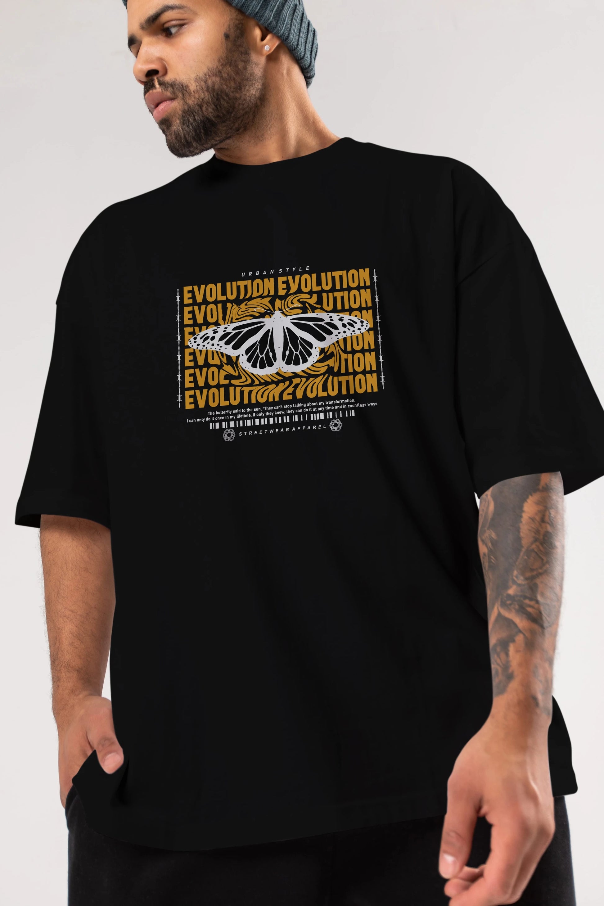Evolution Urban Style Ön Baskılı Oversize t-shirt Erkek Kadın Unisex