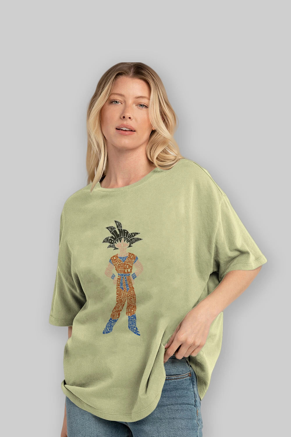 Goku Ön Baskılı Oversize t-shirt %100 pamuk Erkek Kadın Unisex