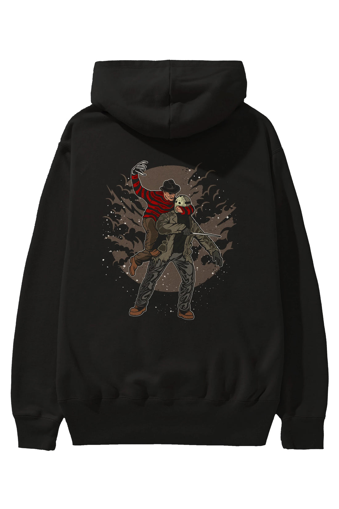 FREDDY VS JASON Arka Baskılı Hoodie Oversize Kapüşonlu Sweatshirt Erkek Kadın Unisex