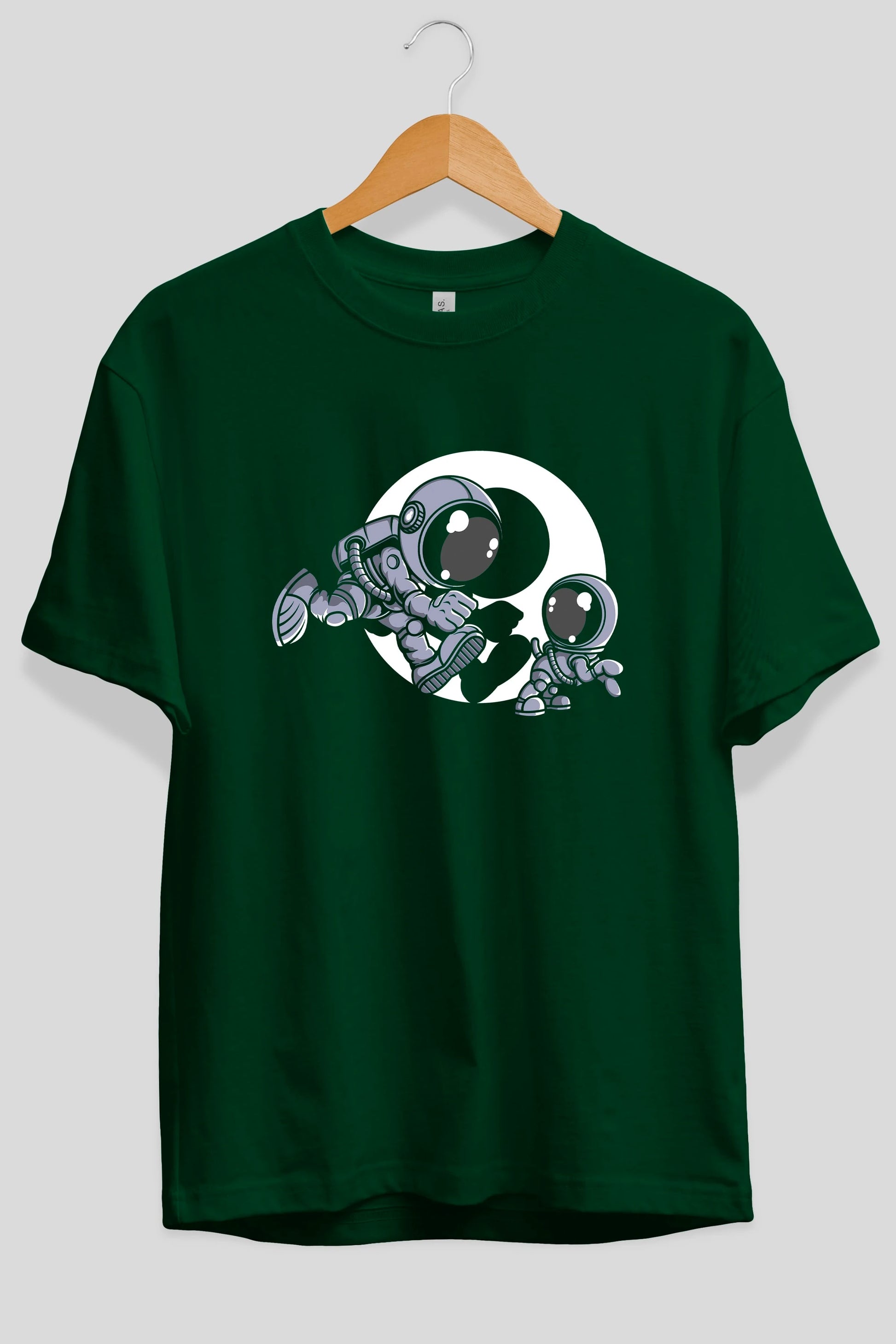 Astronaut And Little Dog Ön Baskılı Oversize t-shirt Erkek Kadın Unisex