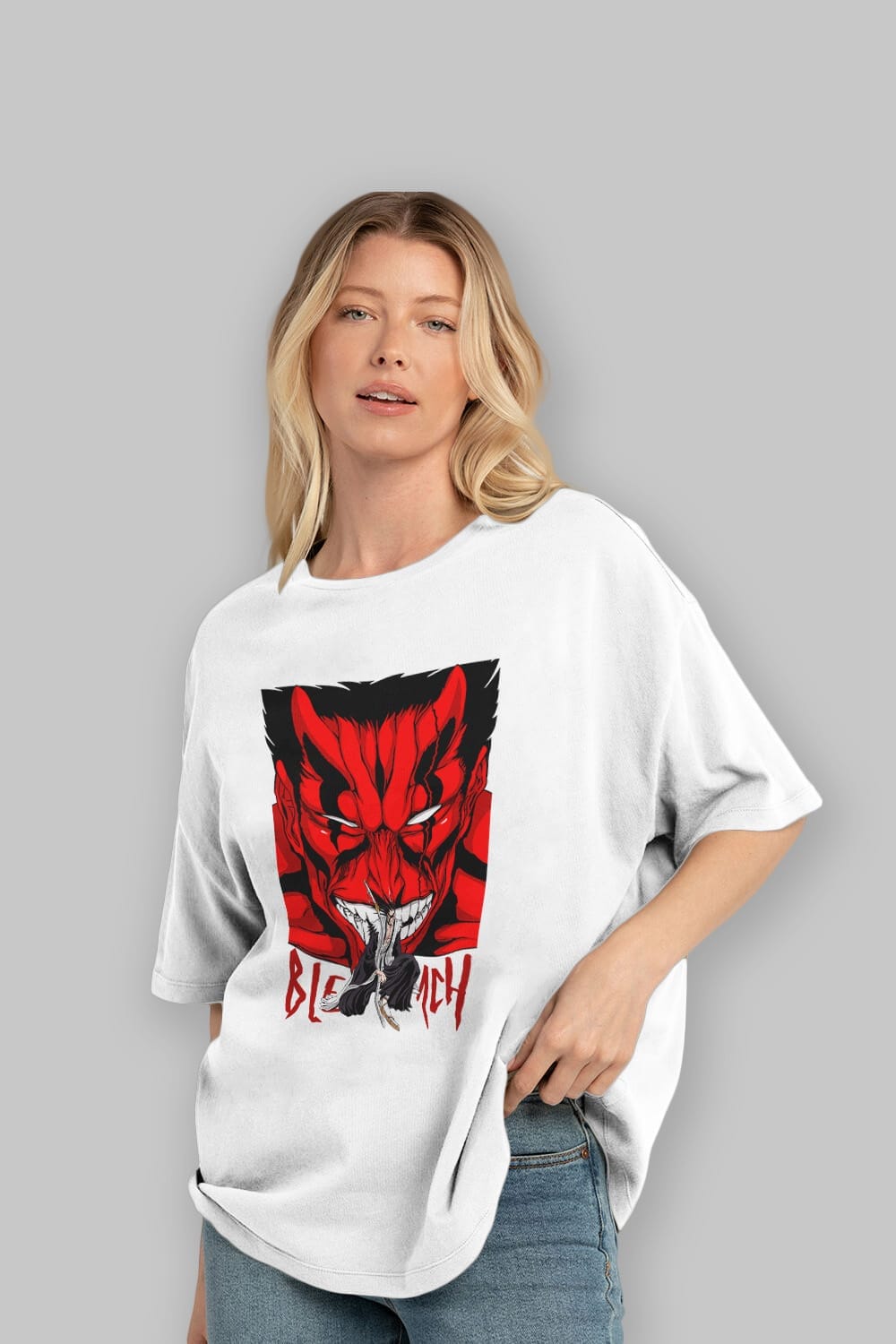 KENPACHI ZARAKI BLEACH Anime Ön Baskılı Oversize t-shirt %100 pamuk Erkek Kadın Unisex
