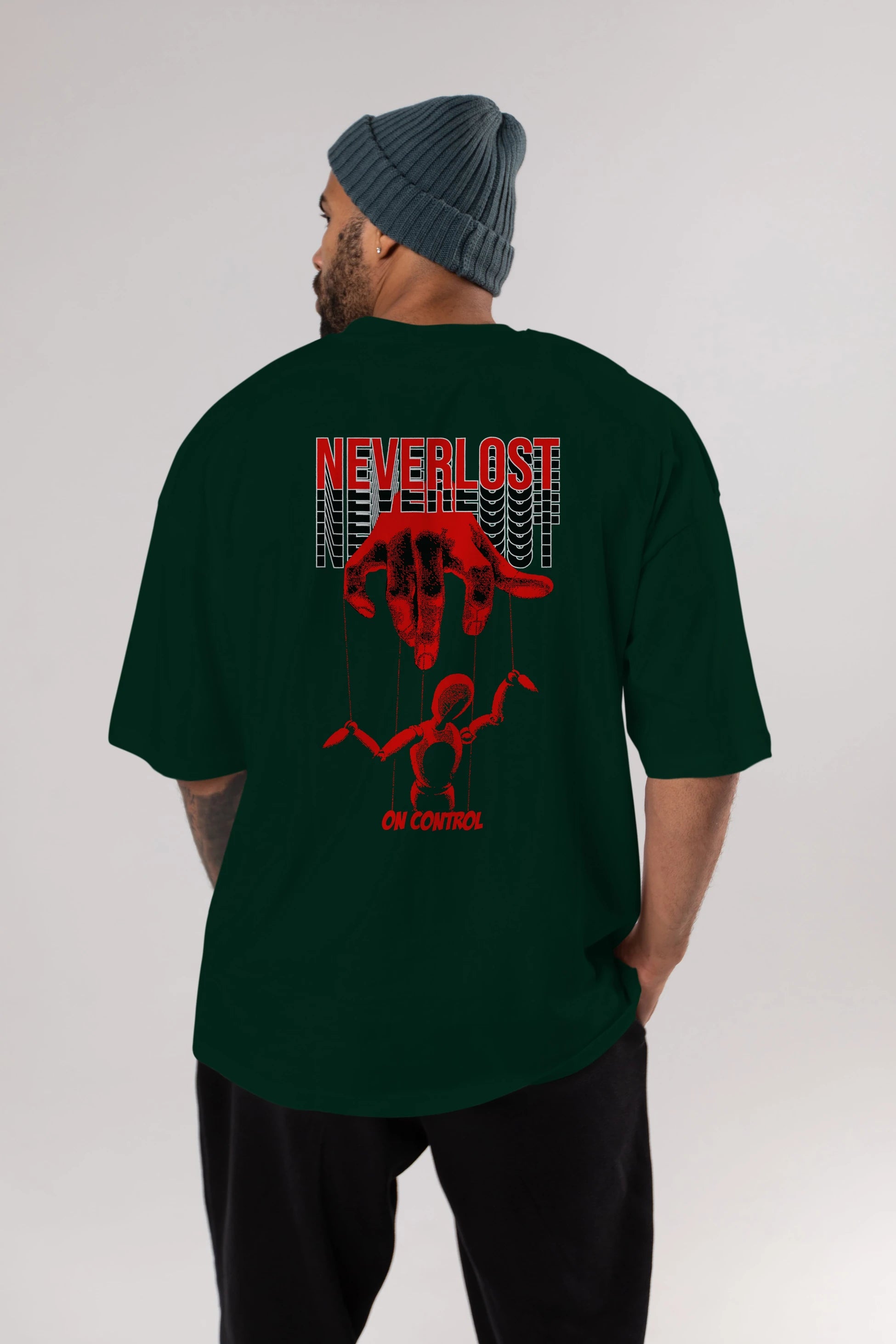 Neverlost on Control Arka Baskılı Oversize t-shirt Erkek Kadın Unisex