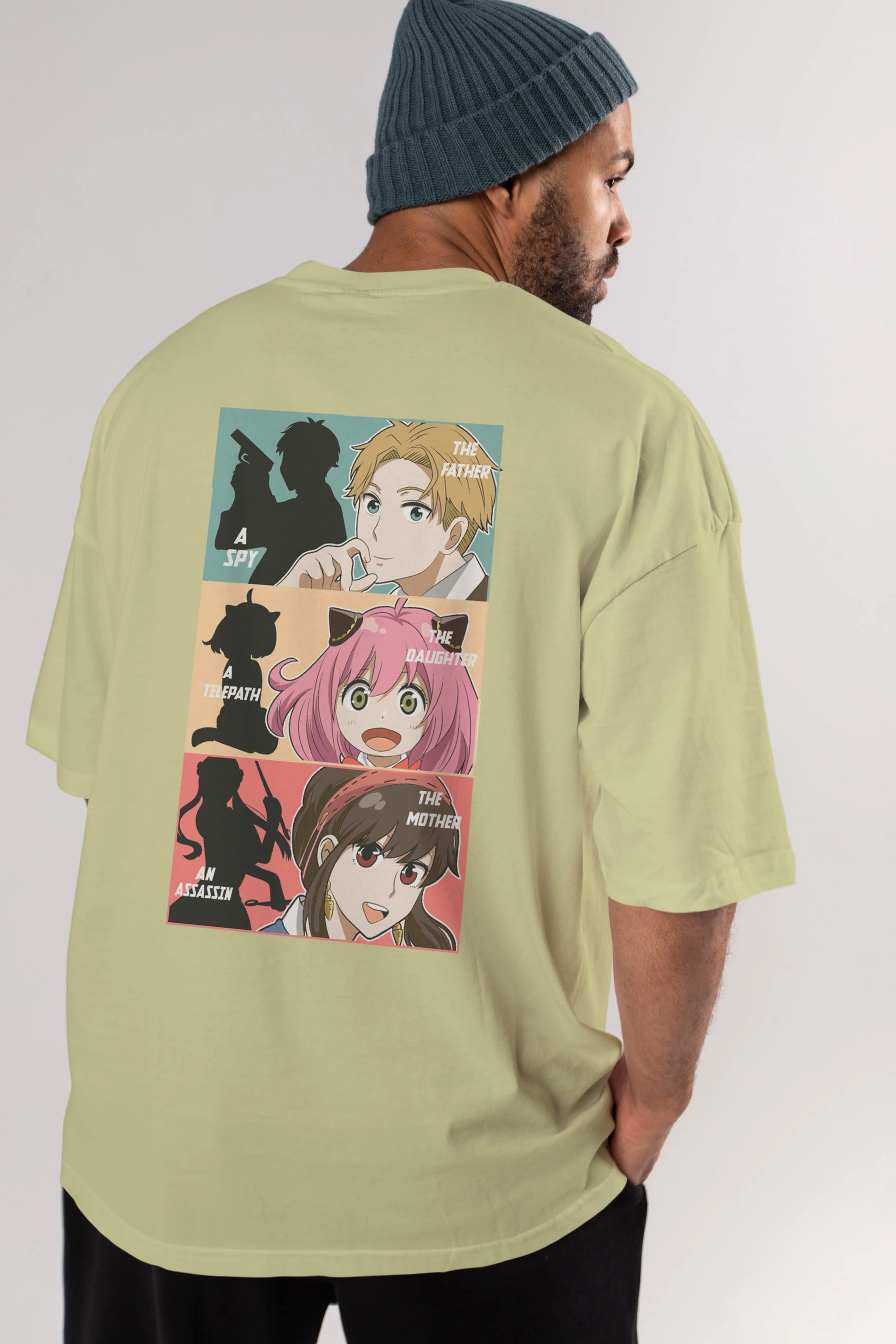 SPY X FAMILY Anime Arka Baskılı Oversize t-shirt Erkek Kadın Unisex