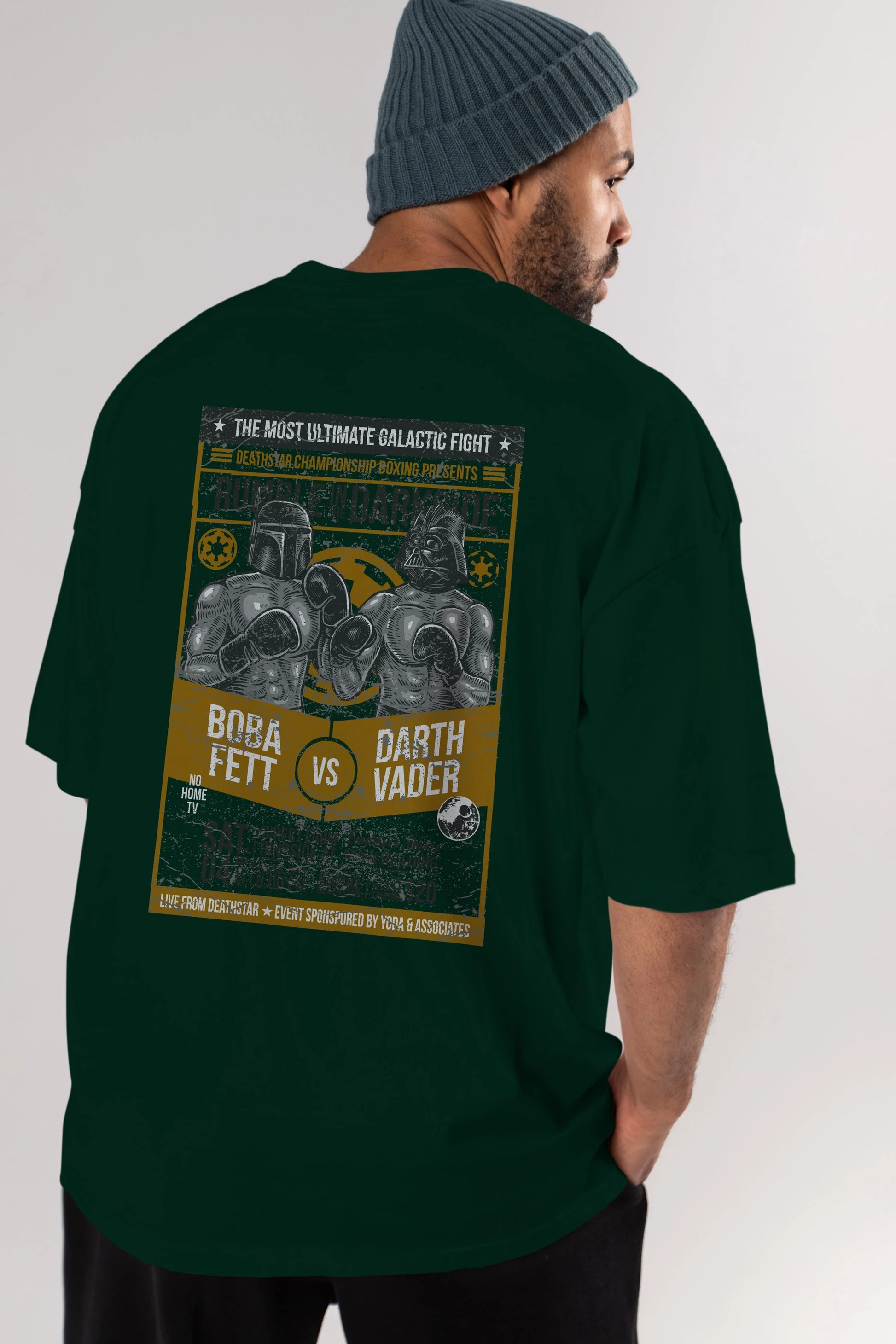 Rumble In The Darkside Arka Baskılı Oversize t-shirt Erkek Kadın Unisex %100 Pamuk