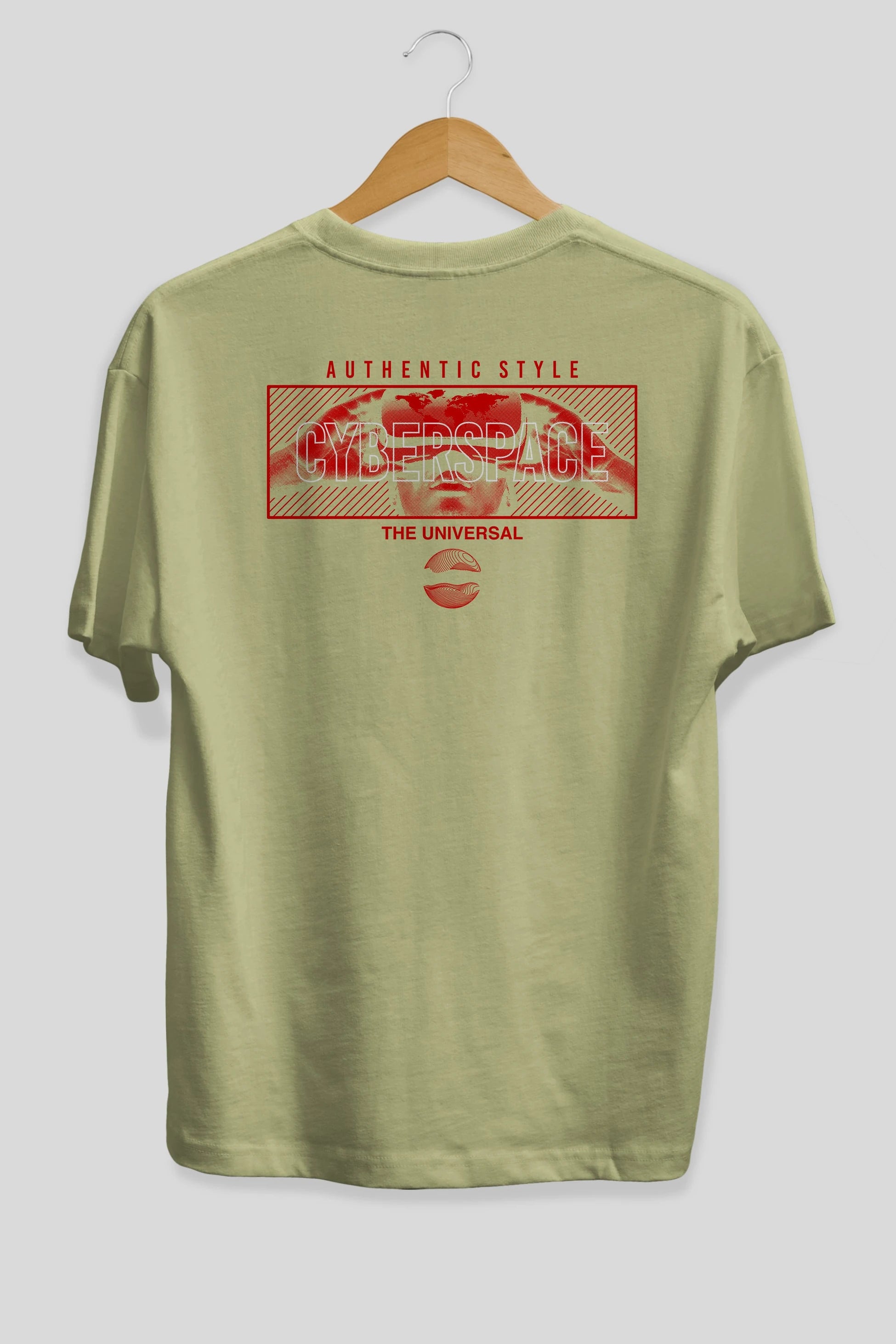 Cyberspace Arka Baskılı Oversize t-shirt Erkek Kadın Unisex