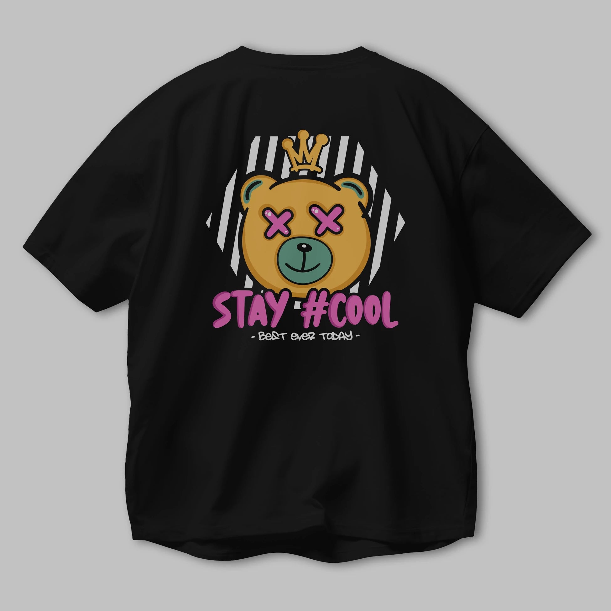 Stay Cool Bear Arka Baskılı Oversize t-shirt Erkek Kadın Unisex