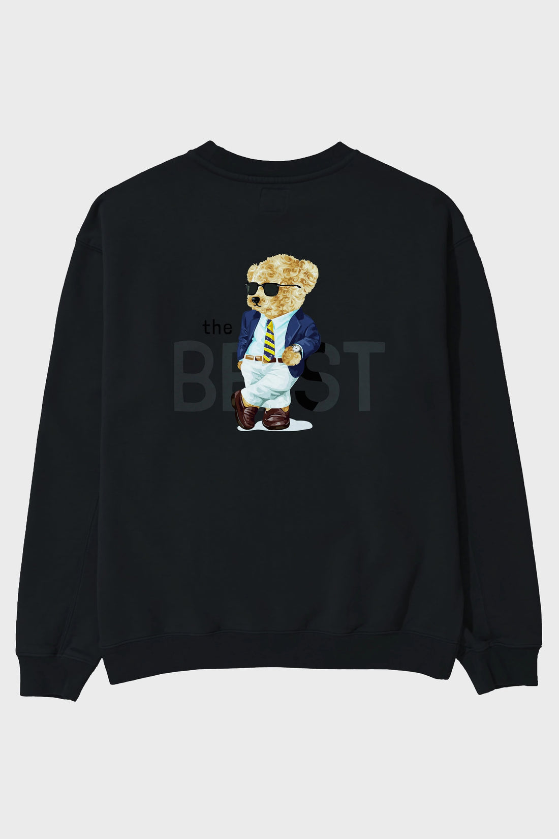 Teddy Bear The Best Arka Baskılı Oversize Sweatshirt Erkek Kadın Unisex