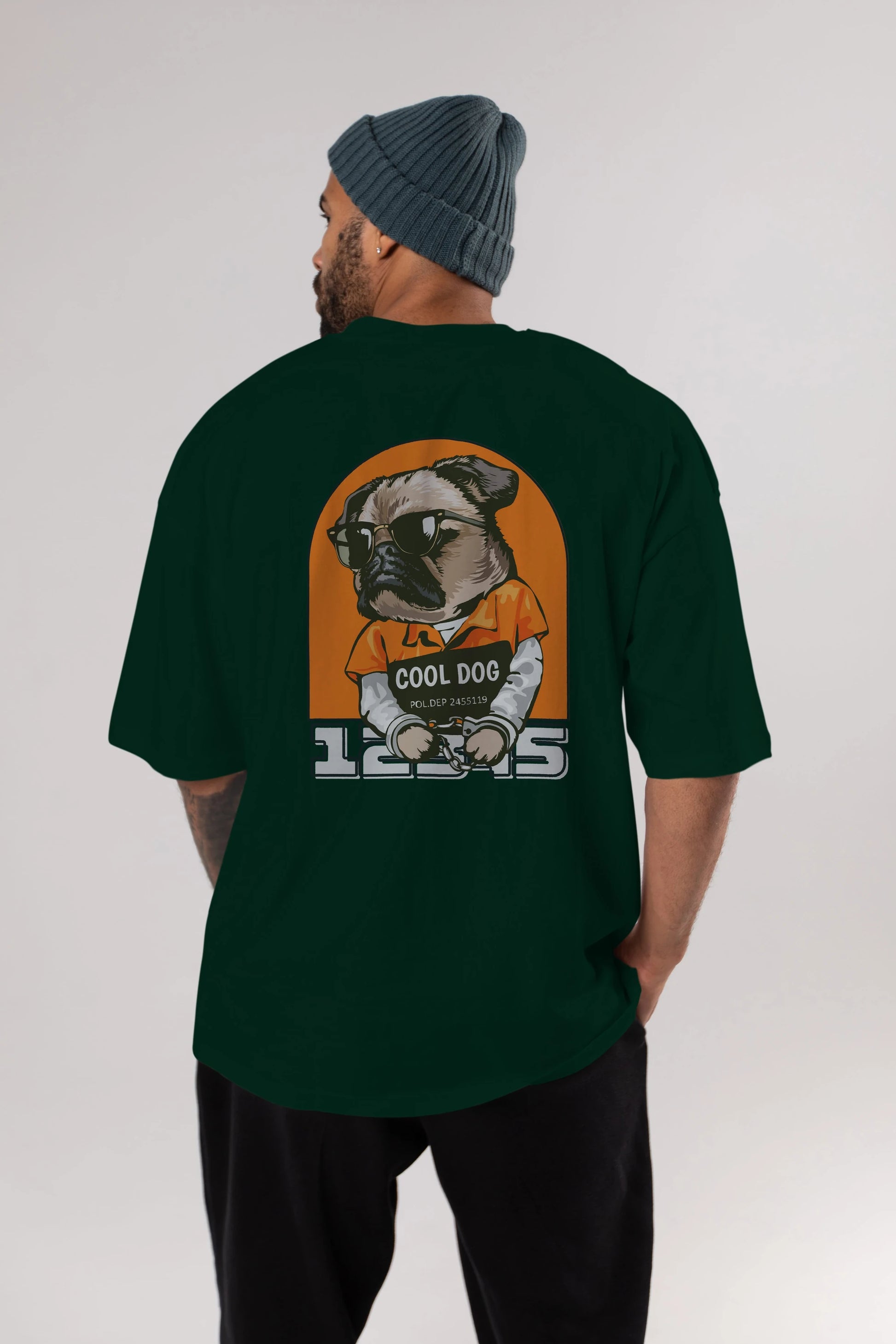Cool Dog Arka Baskılı Oversize t-shirt Erkek Kadın Unisex