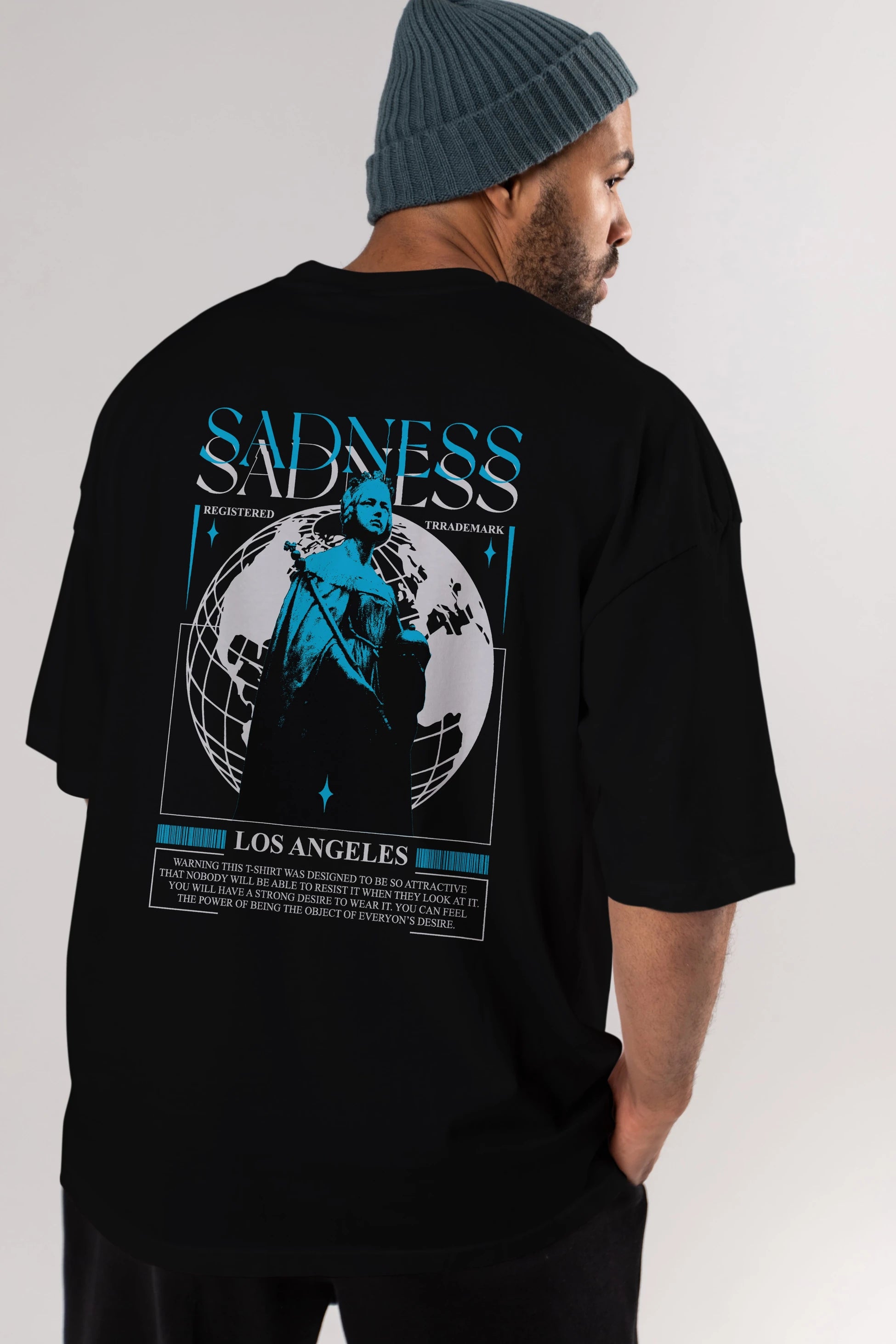 Sadness Los Angeles Arka Baskılı Oversize t-shirt Erkek Kadın Unisex