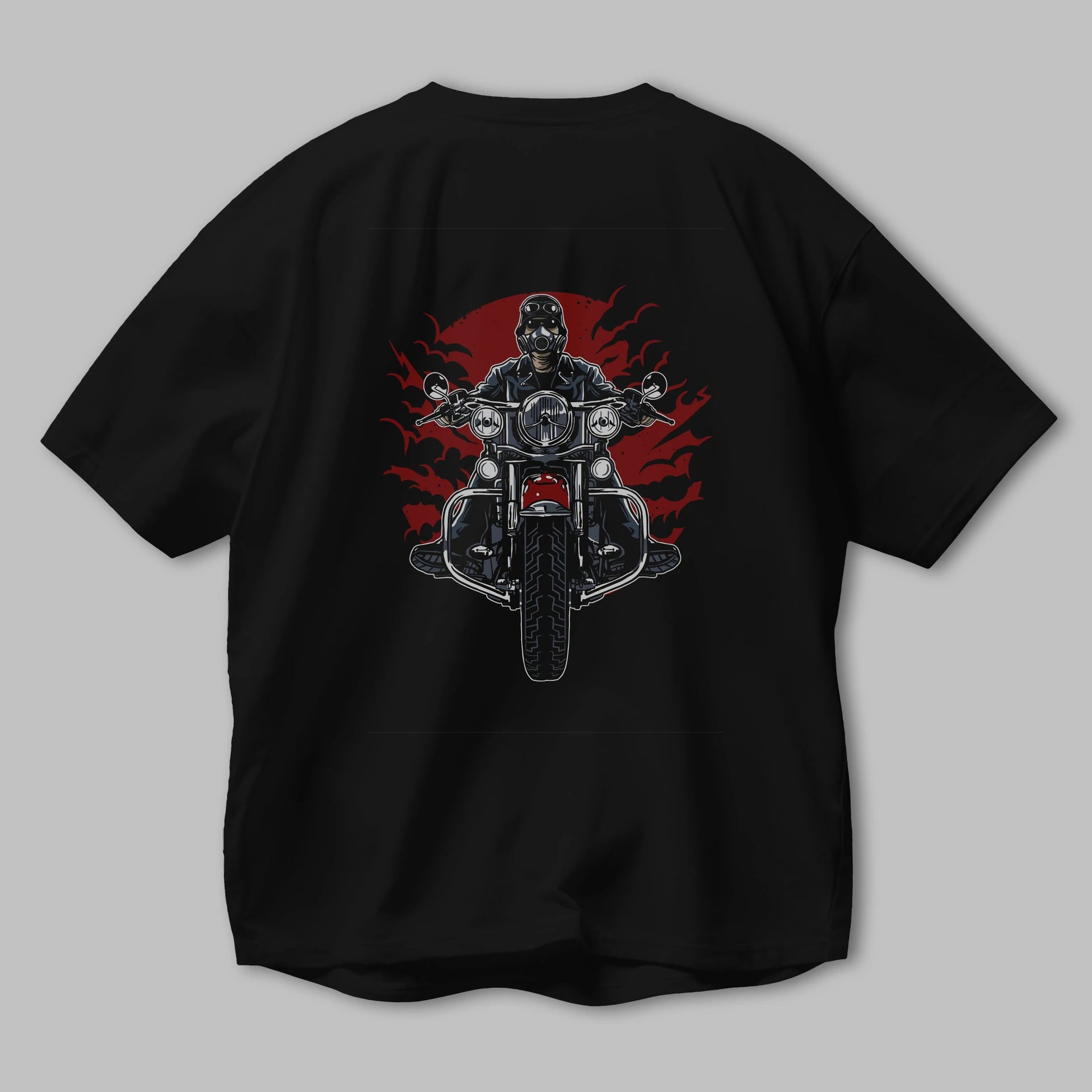 Wild Biker Arka Baskılı Oversize t-shirt Erkek Kadın Unisex %100 Pamuk