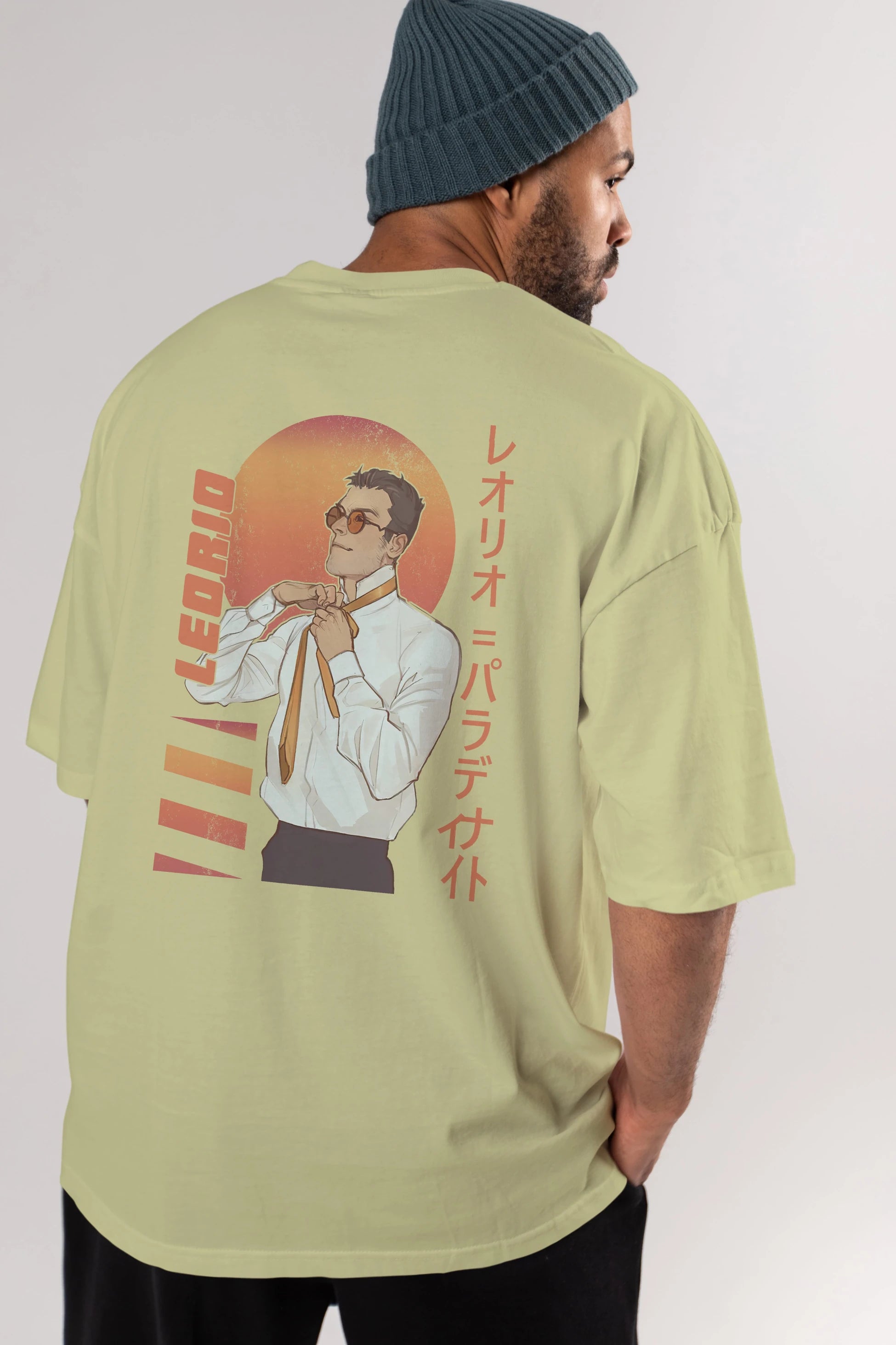 Leorio Paladiknight 5 (2) Anime Arka Baskılı Oversize t-shirt Erkek Kadın Unisex