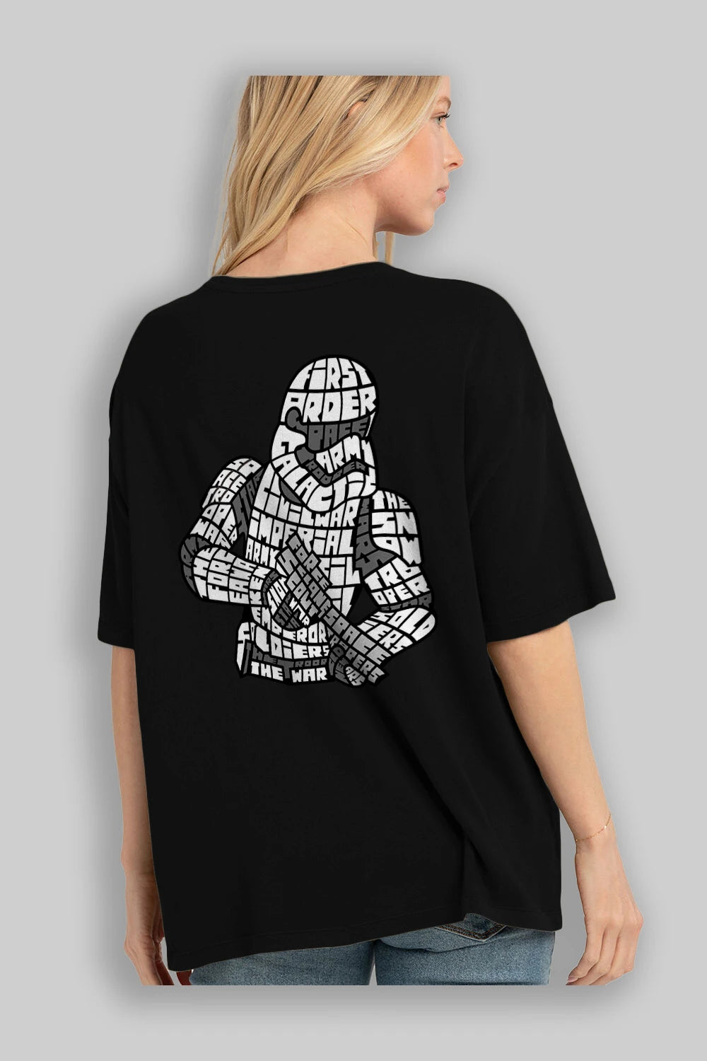 First Order Arka Baskılı Oversize t-shirt %100 pamuk Erkek Kadın Unisex