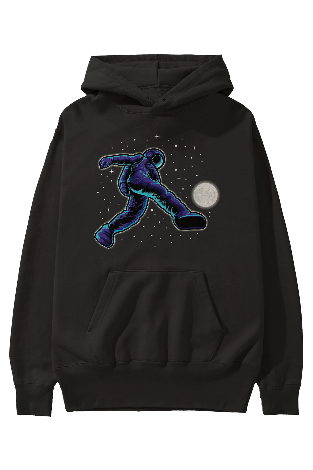 Astroball in Space Ön Baskılı Hoodie Oversize Kapüşonlu Sweatshirt Erkek Kadın Unisex