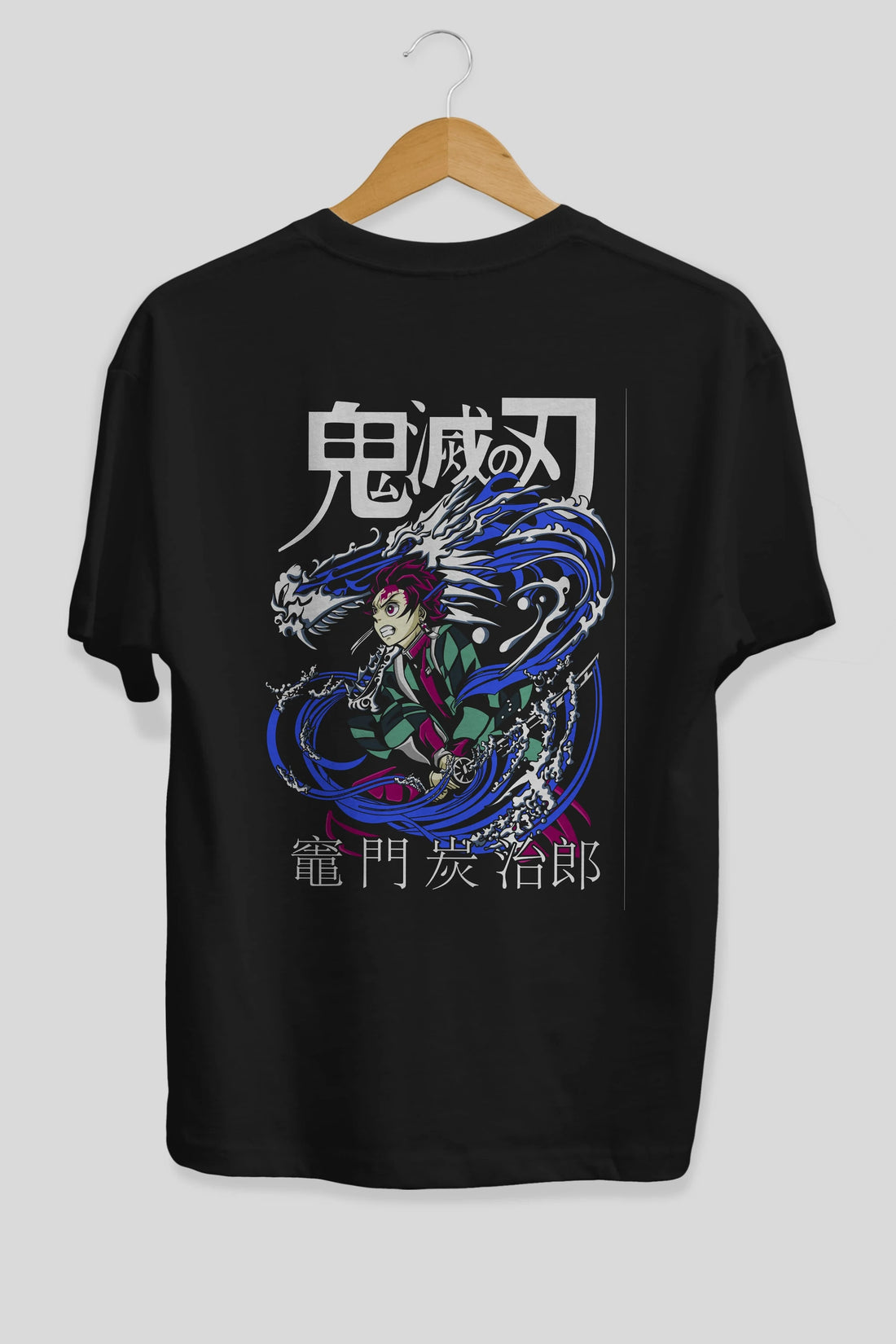 TANJIRO KAMADO 2 Anime Arka Baskılı Oversize t-shirt Erkek Kadın Unisex