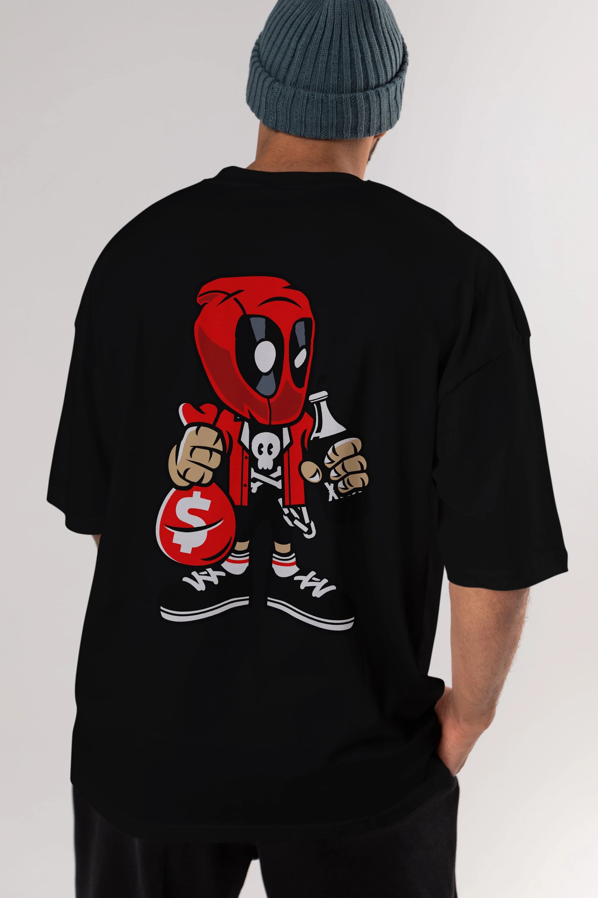 Deadpool (20) Arka Baskılı Oversize t-shirt Erkek Kadın Unisex %100 Pamuk Bisiklet Yaka tişort