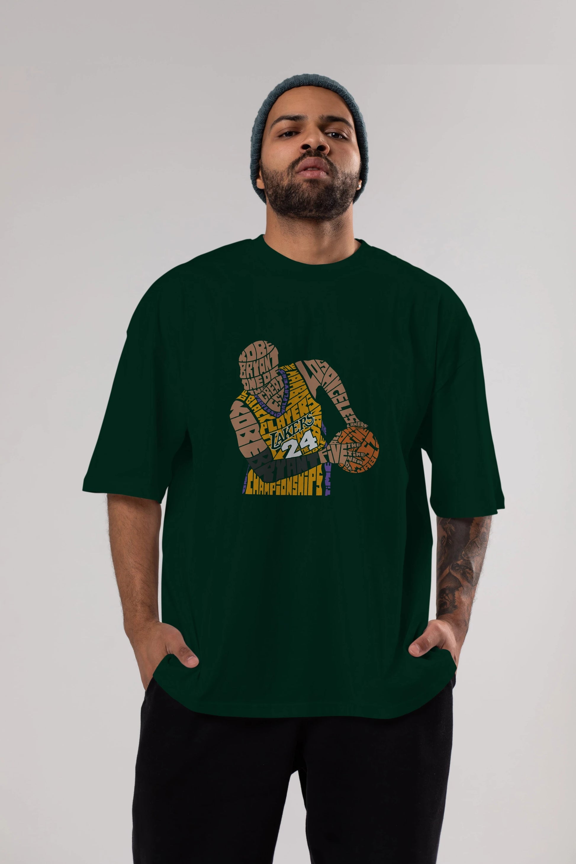 Kobe Bryant Ön Baskılı Oversize t-shirt %100 pamuk Erkek Kadın Unisex