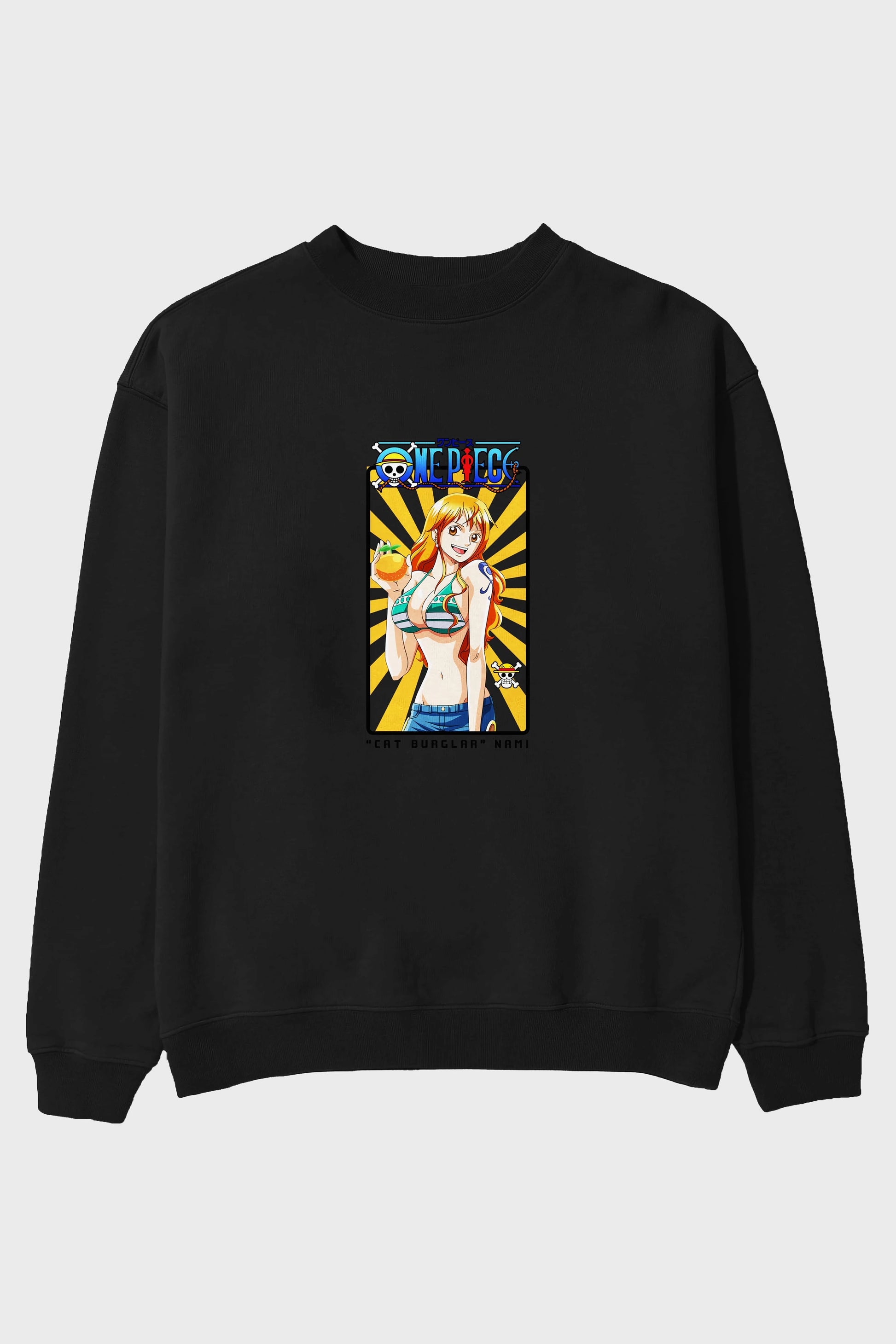 Nami Ön Baskılı Anime Oversize Sweatshirt Erkek Kadın Unisex