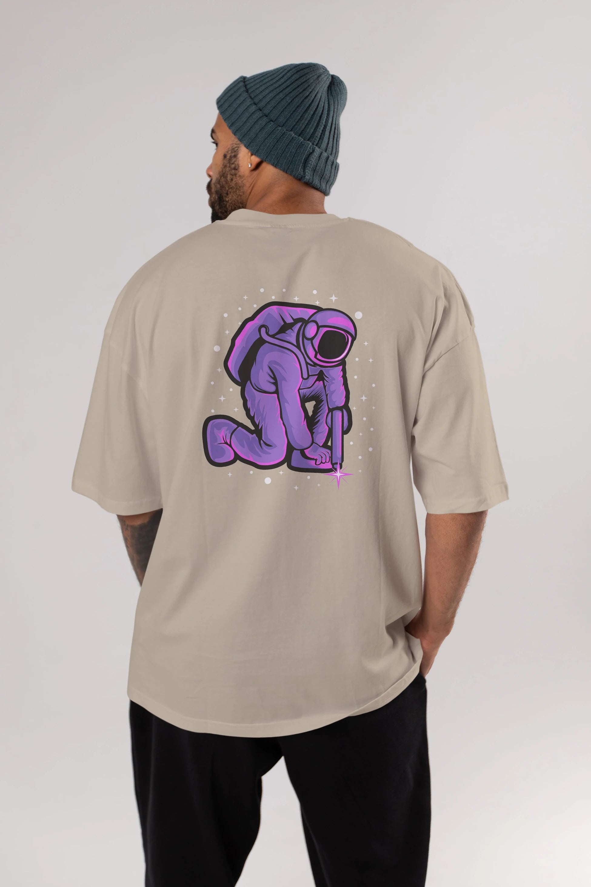 Welding in Space Arka Baskılı Oversize t-shirt Erkek Kadın Unisex