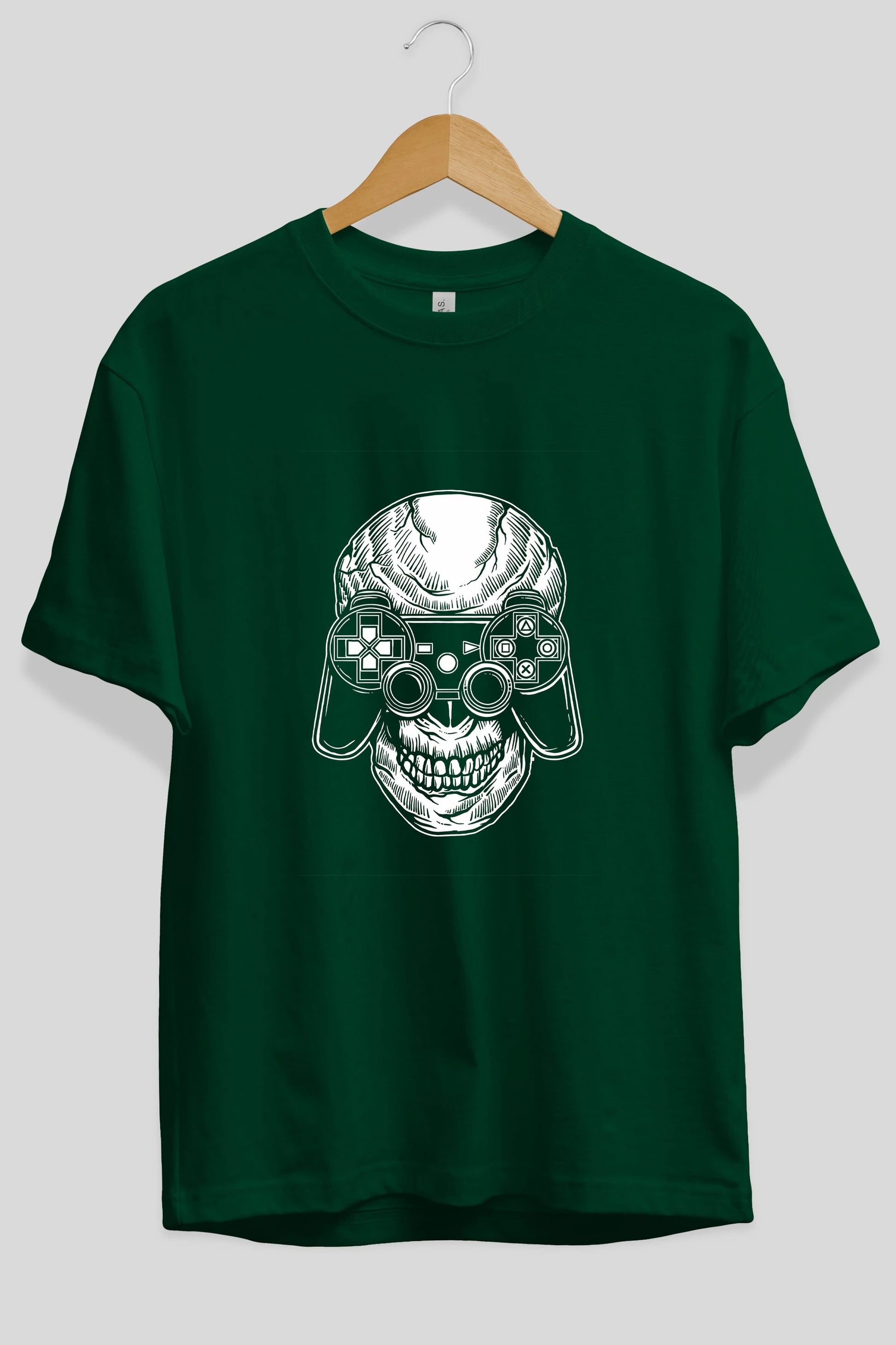 Skull Gamers Ön Baskılı Oversize t-shirt Erkek Kadın Unisex %100 Pamuk tişort