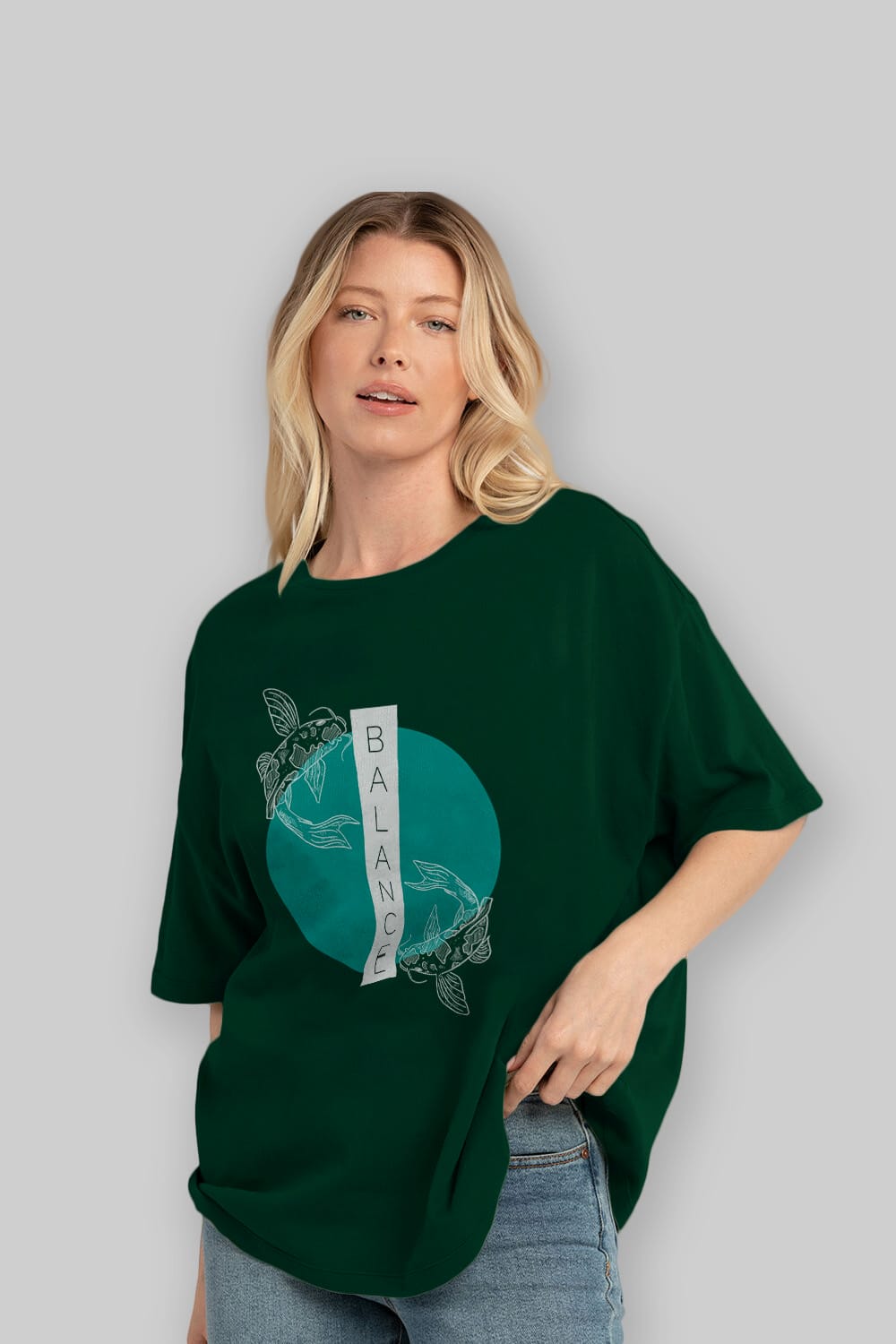 Balance 2 Yazılı Ön Baskılı Oversize t-shirt Erkek Kadın Unisex