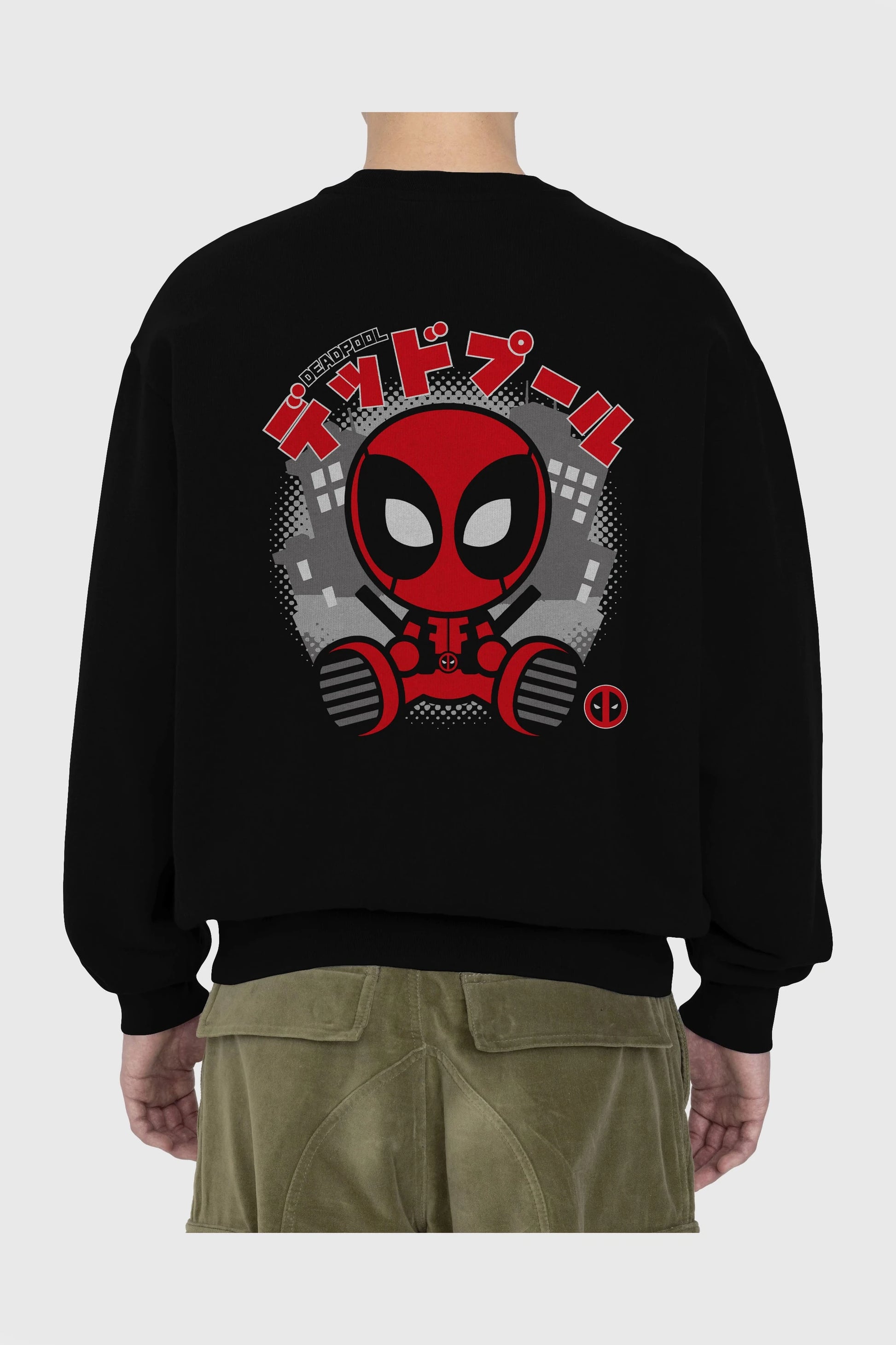 Deadpool (15) Arka Baskılı Oversize Sweatshirt Erkek Kadın Unisex