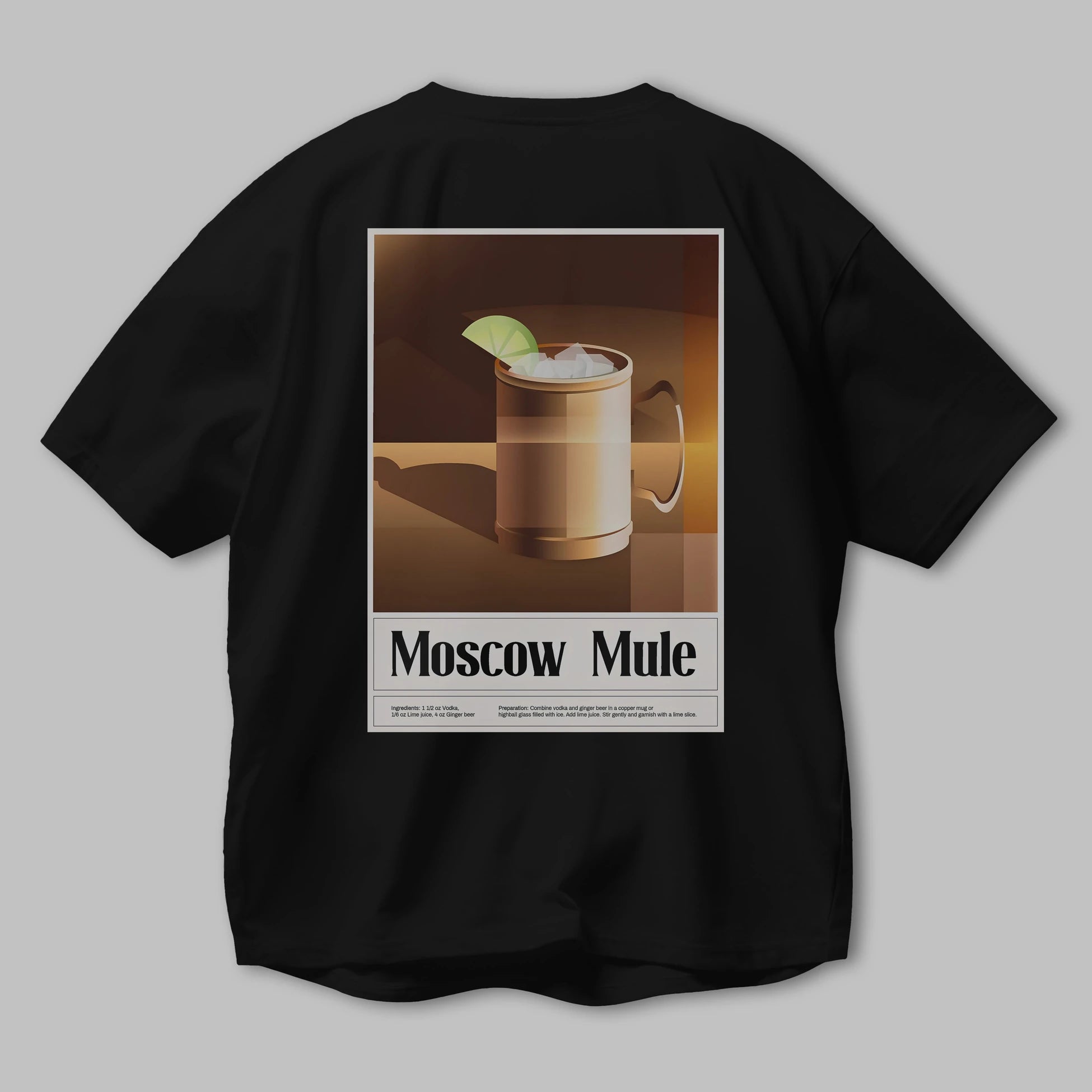 Moscow Mule 3 Arka Baskılı Oversize t-shirt Erkek Kadın Unisex %100 Pamuk Bisiklet Yaka tişort