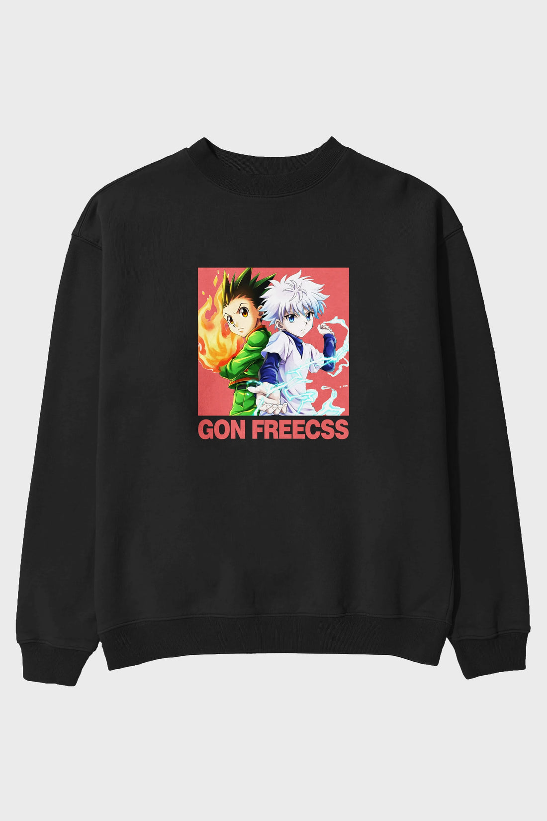 Gon Freecss HUNTER X HUNTER 4 Anime Ön Baskılı Oversize Sweatshirt Erkek Kadın Unisex