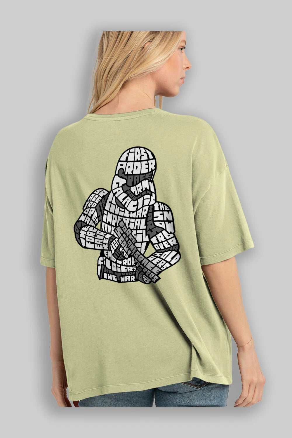 First Order Arka Baskılı Oversize t-shirt %100 pamuk Erkek Kadın Unisex