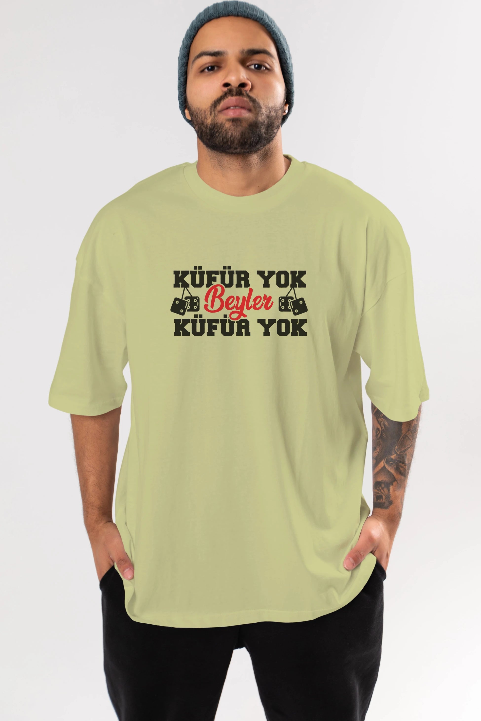 Küfür Yok Beyler Ön Baskılı Oversize t-shirt %100 pamuk Erkek Kadın Unisex