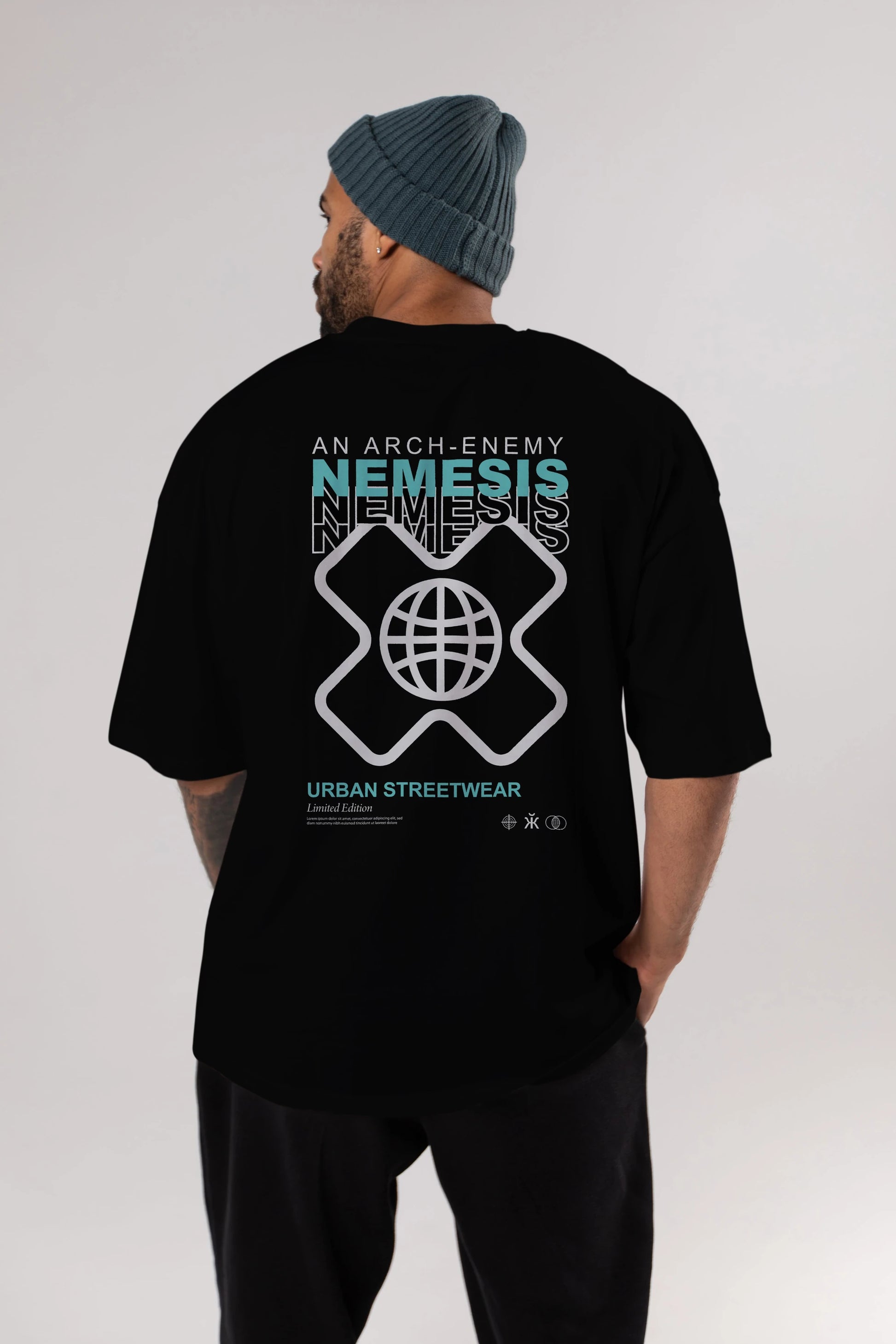 Nemesis Urban Arka Baskılı Oversize t-shirt Erkek Kadın Unisex