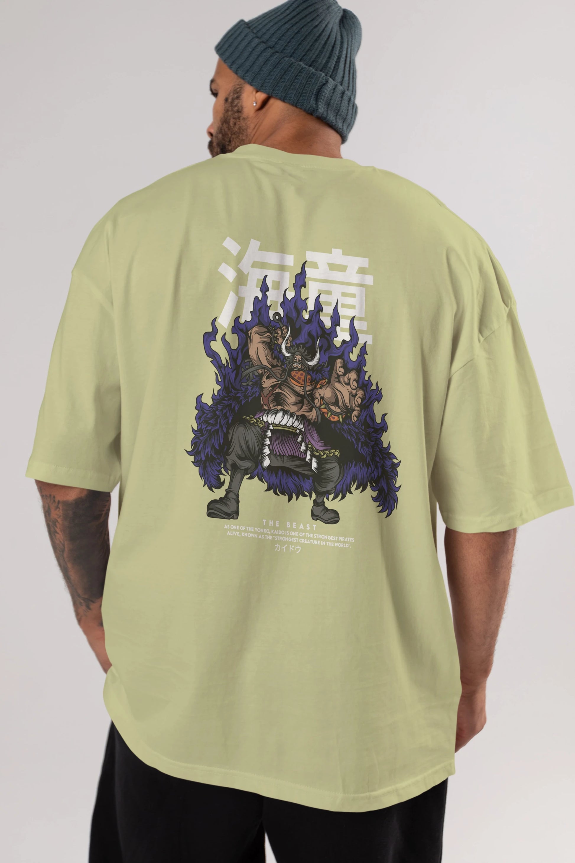 Kaido Anime Arka Baskılı Oversize t-shirt Erkek Kadın Unisex