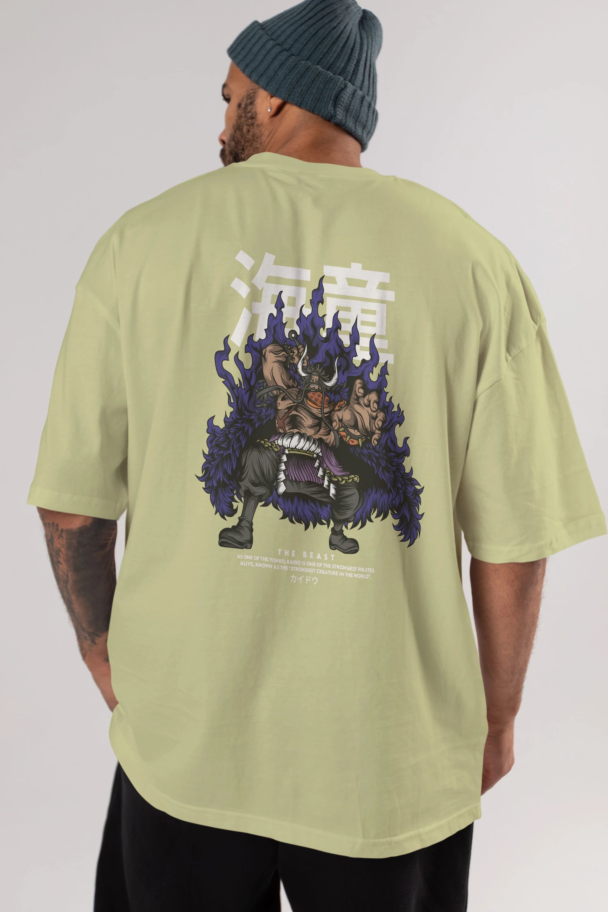 Kaido Anime Arka Baskılı Oversize t-shirt Erkek Kadın Unisex