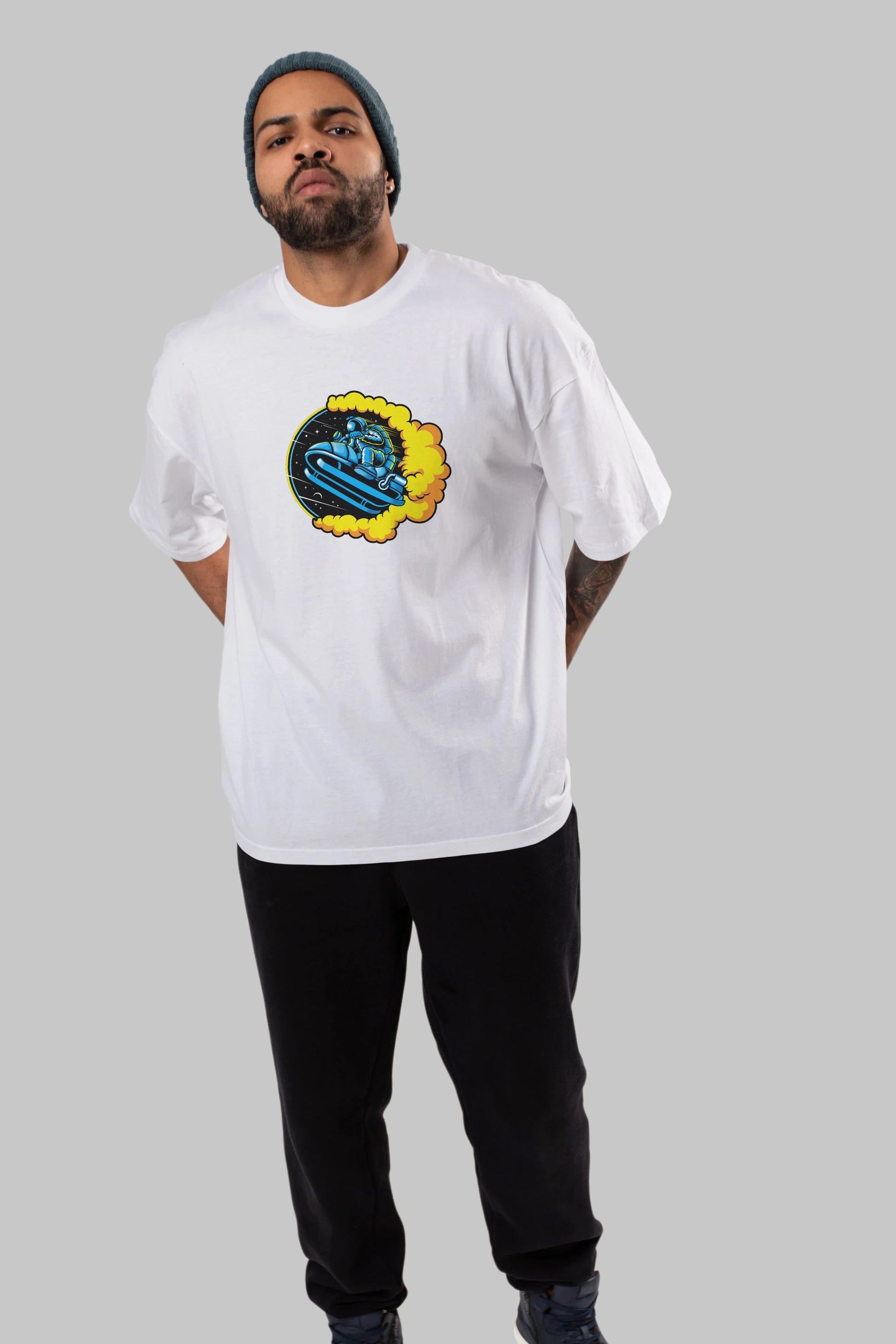 Astrojump with Snowmobile Ön Baskılı Oversize t-shirt Erkek Kadın Unisex