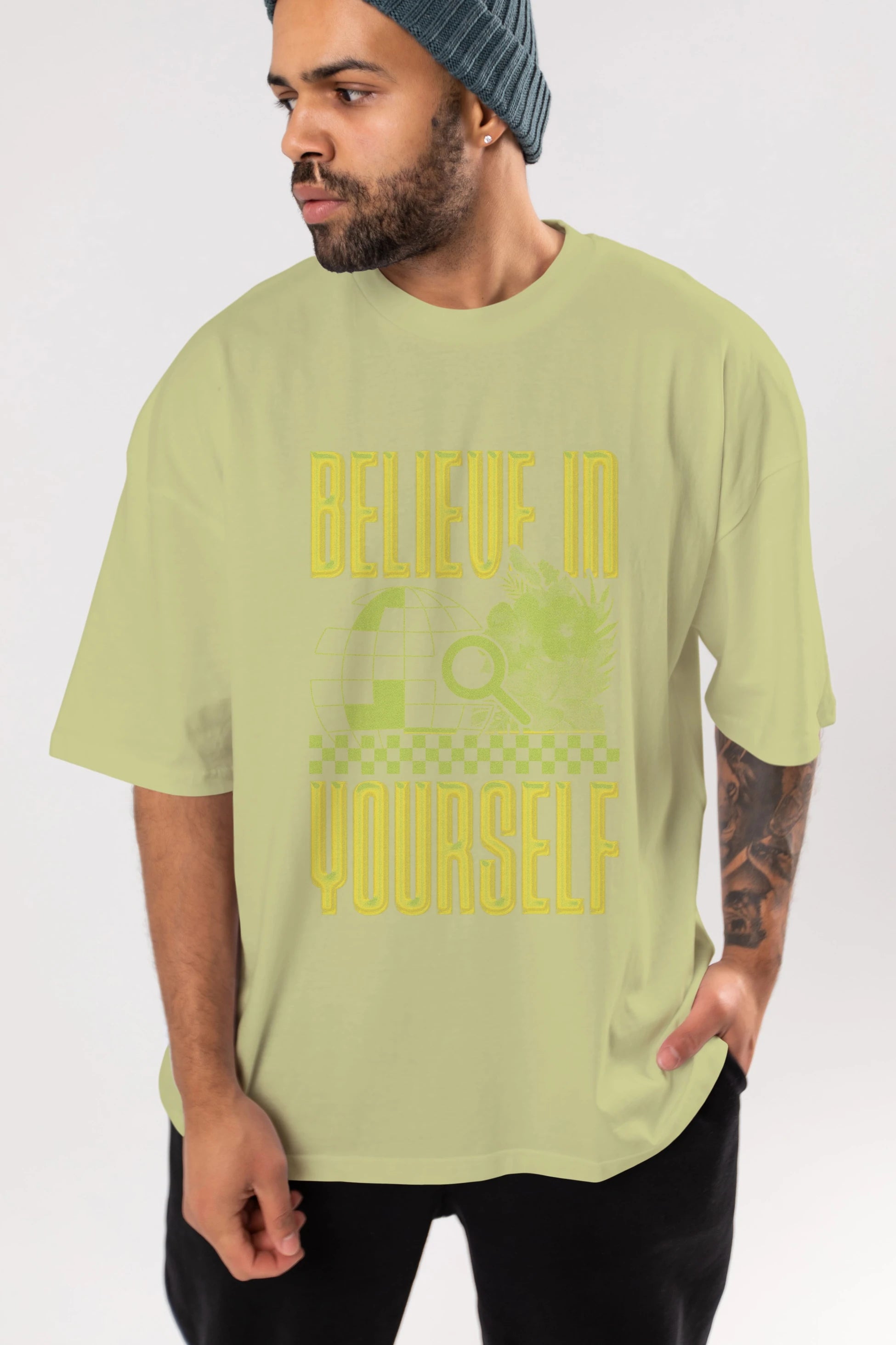 Believe in yourself Ön Baskılı Oversize t-shirt Erkek Kadın Unisex