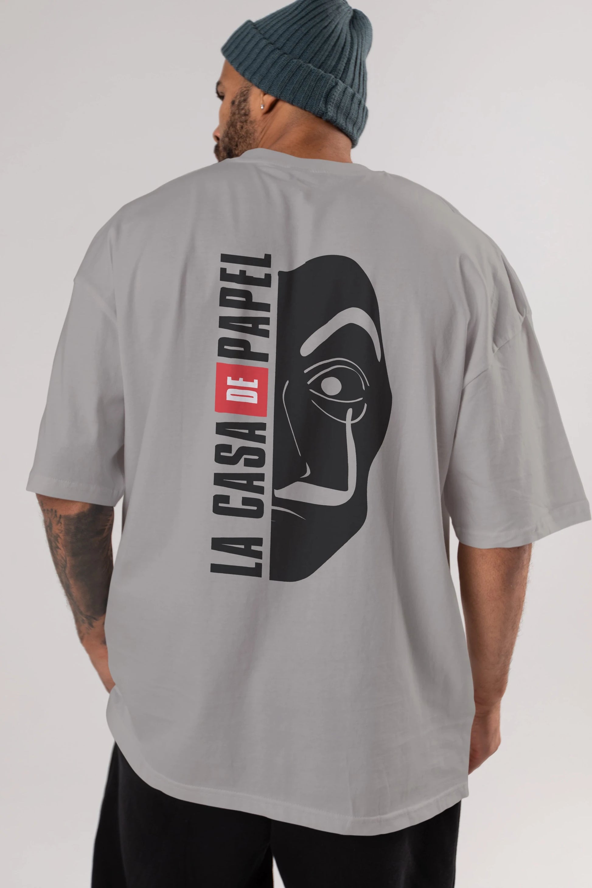 La Casa De Papel (3) Arka Baskılı Oversize t-shirt Erkek Kadın Unisex %100 Pamuk Bisiklet Yaka tişort