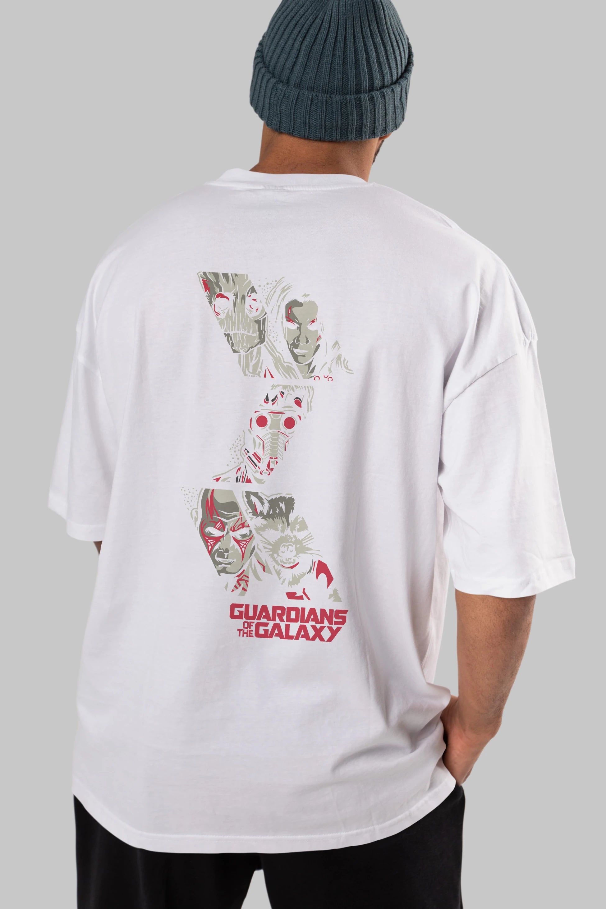 Guardians of The Galaxy (2) Arka Baskılı Oversize t-shirt Erkek Kadın Unisex %100 Pamuk Bisiklet Yaka tişort