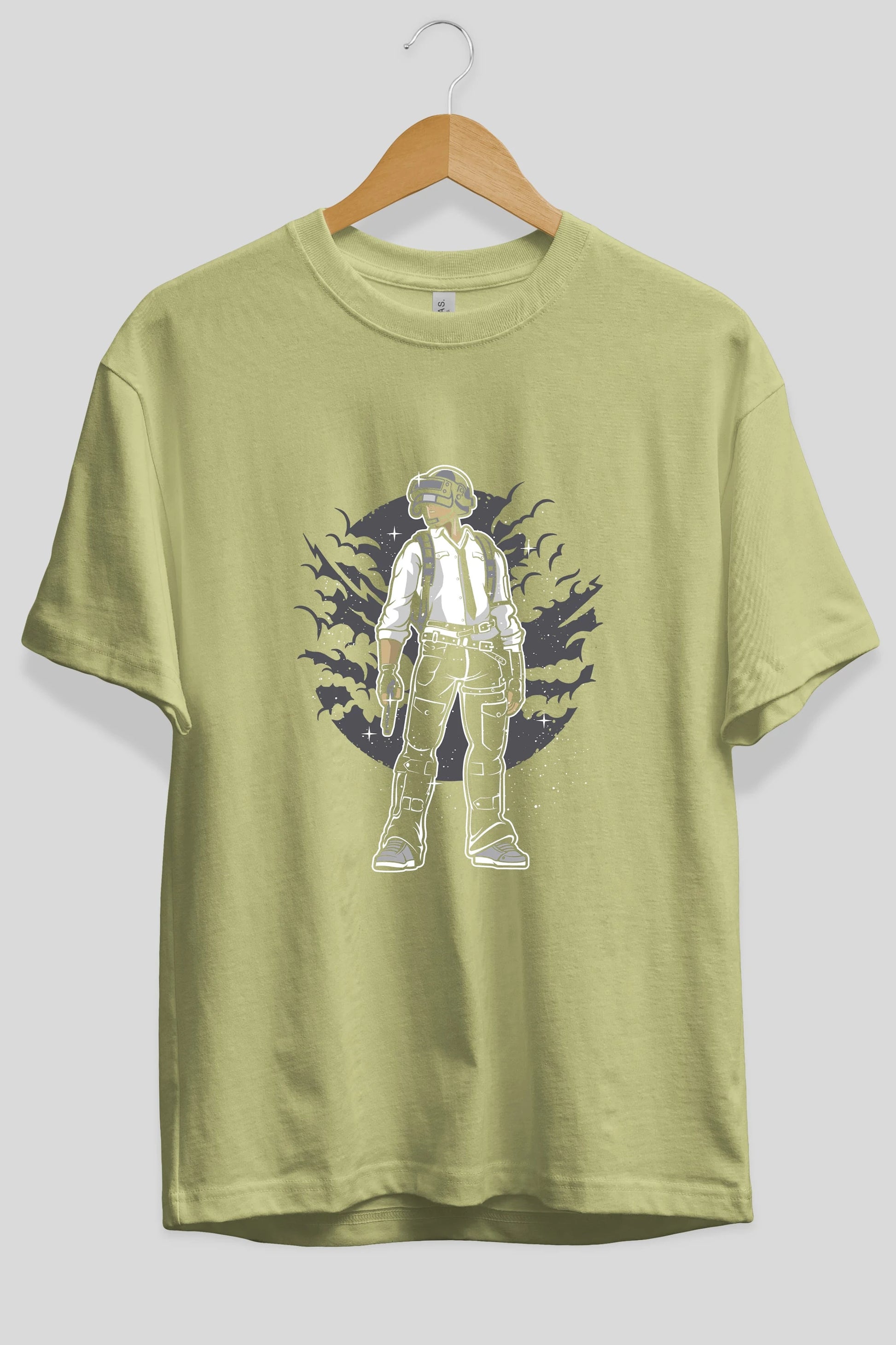 PUBG Ön Baskılı Oversize t-shirt Erkek Kadın Unisex %100 Pamuk tişort