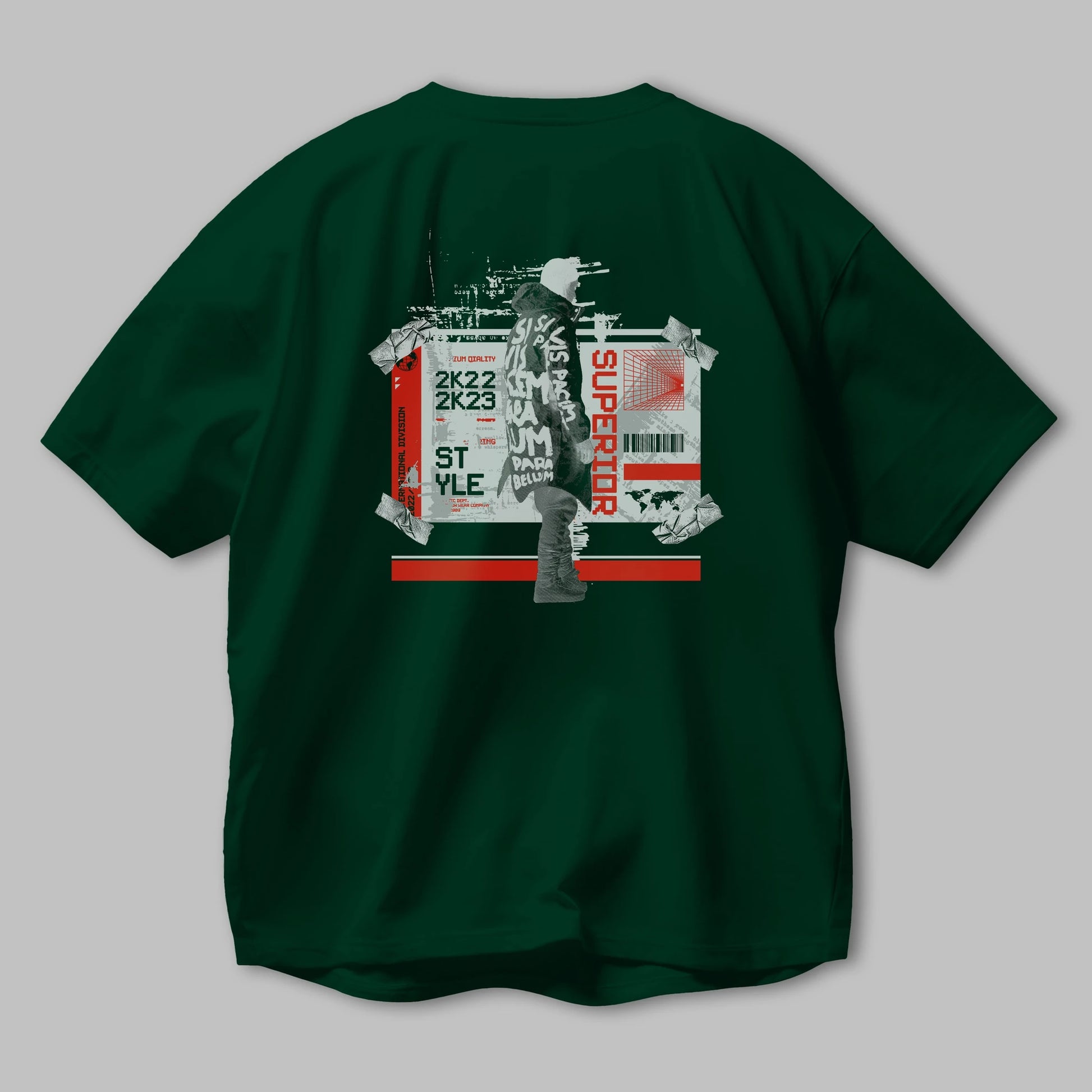 Superior Arka Baskılı Oversize t-shirt Erkek Kadın Unisex
