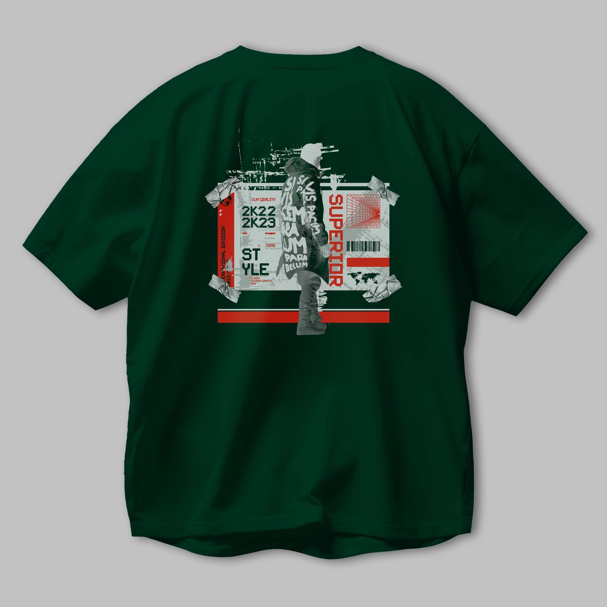 Superior Arka Baskılı Oversize t-shirt Erkek Kadın Unisex