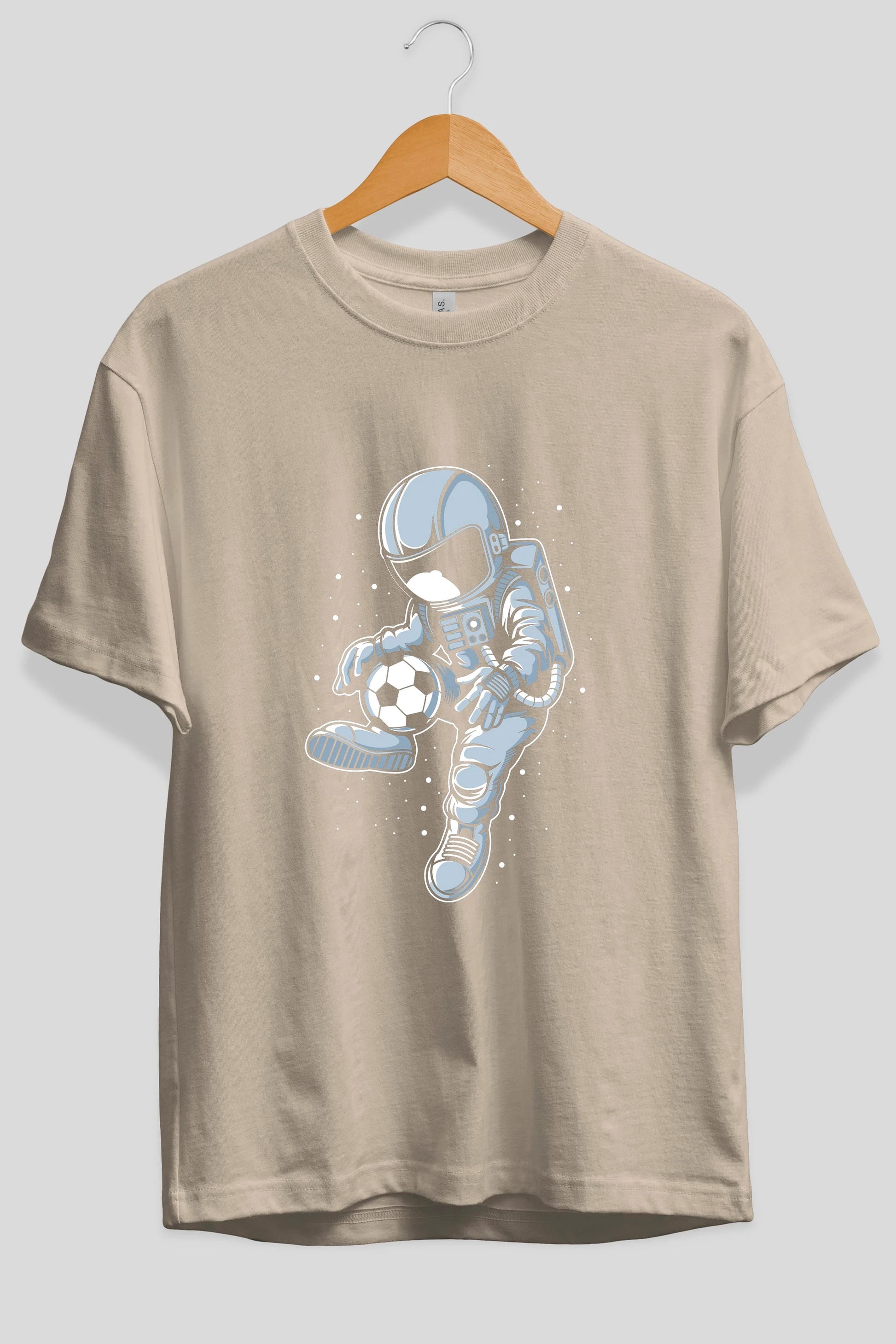 Astronaut Soccer Player Ön Baskılı Oversize t-shirt Erkek Kadın Unisex