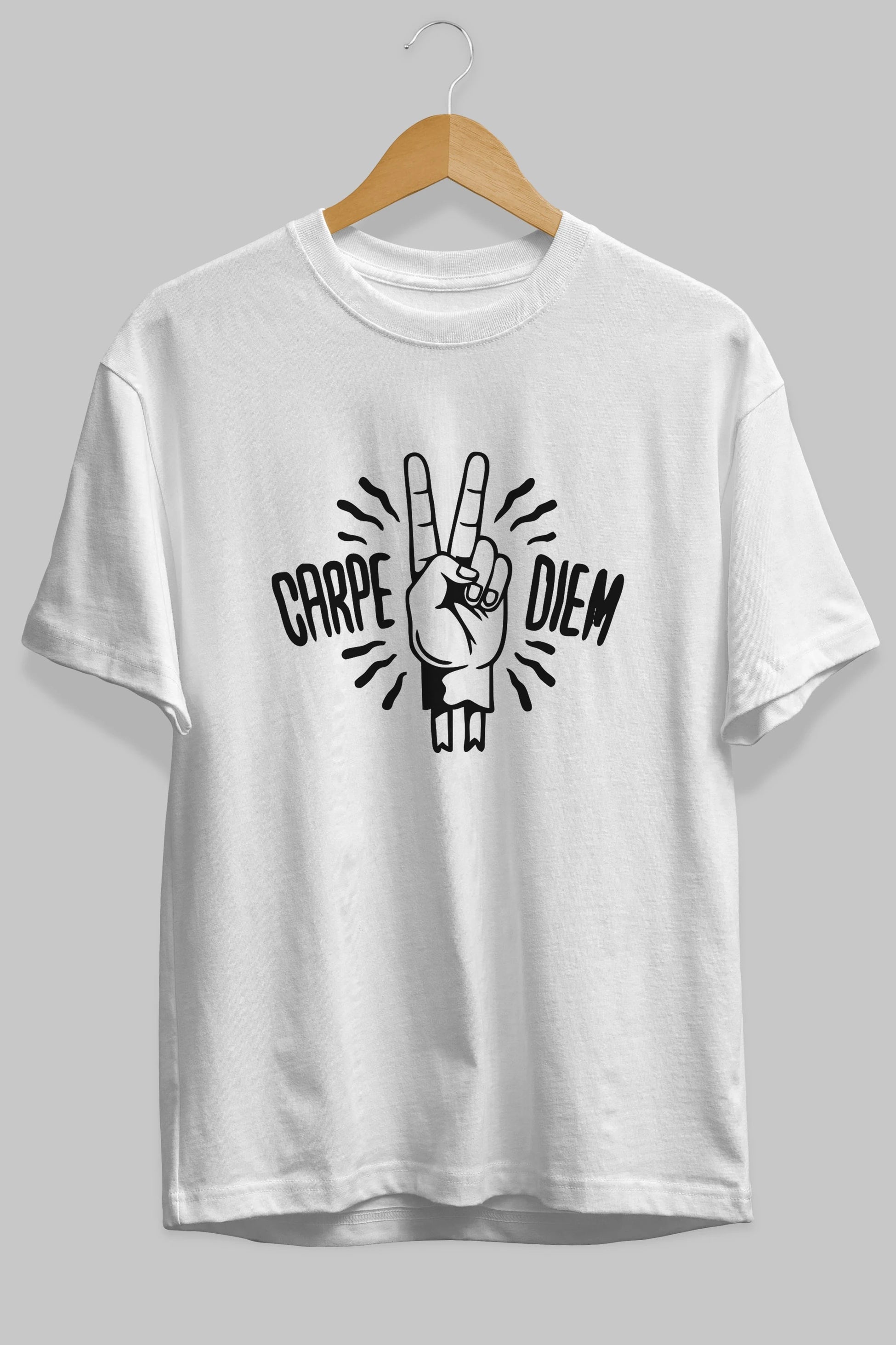 Carpe Diem Ön Baskılı Oversize t-shirt %100 pamuk Erkek Kadın Unisex
